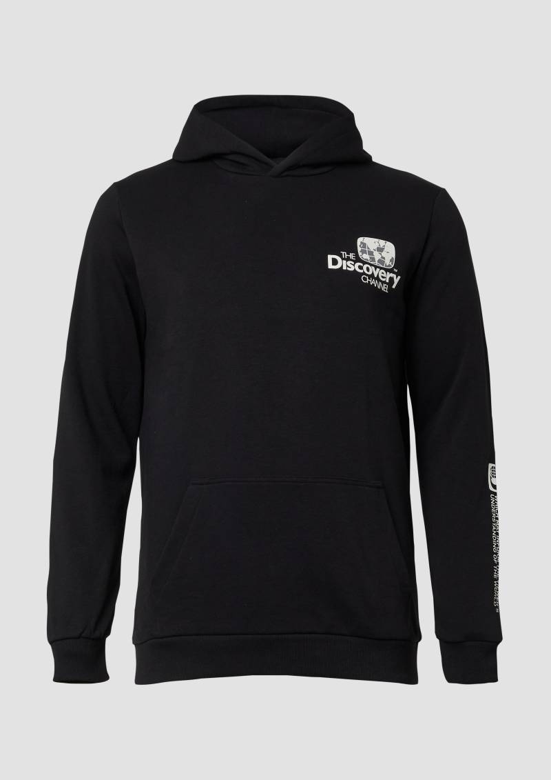 s.Oliver - Softer Hoodie im Relaxed Fit mit Artwork, Herren, schwarz von s.Oliver