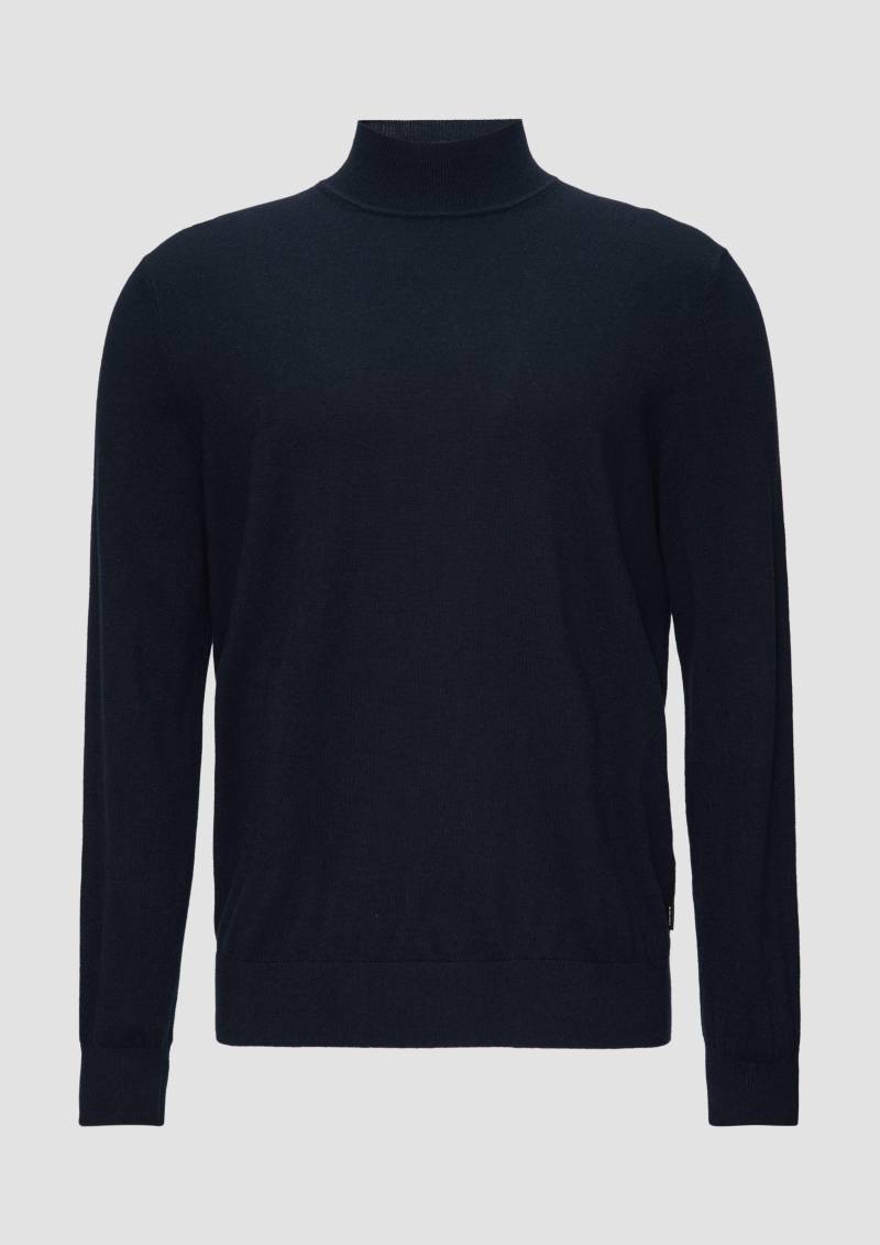 s.Oliver - Softer Turtleneckpullover aus Baumwoll-Merino-Mix, Herren, blau von s.Oliver