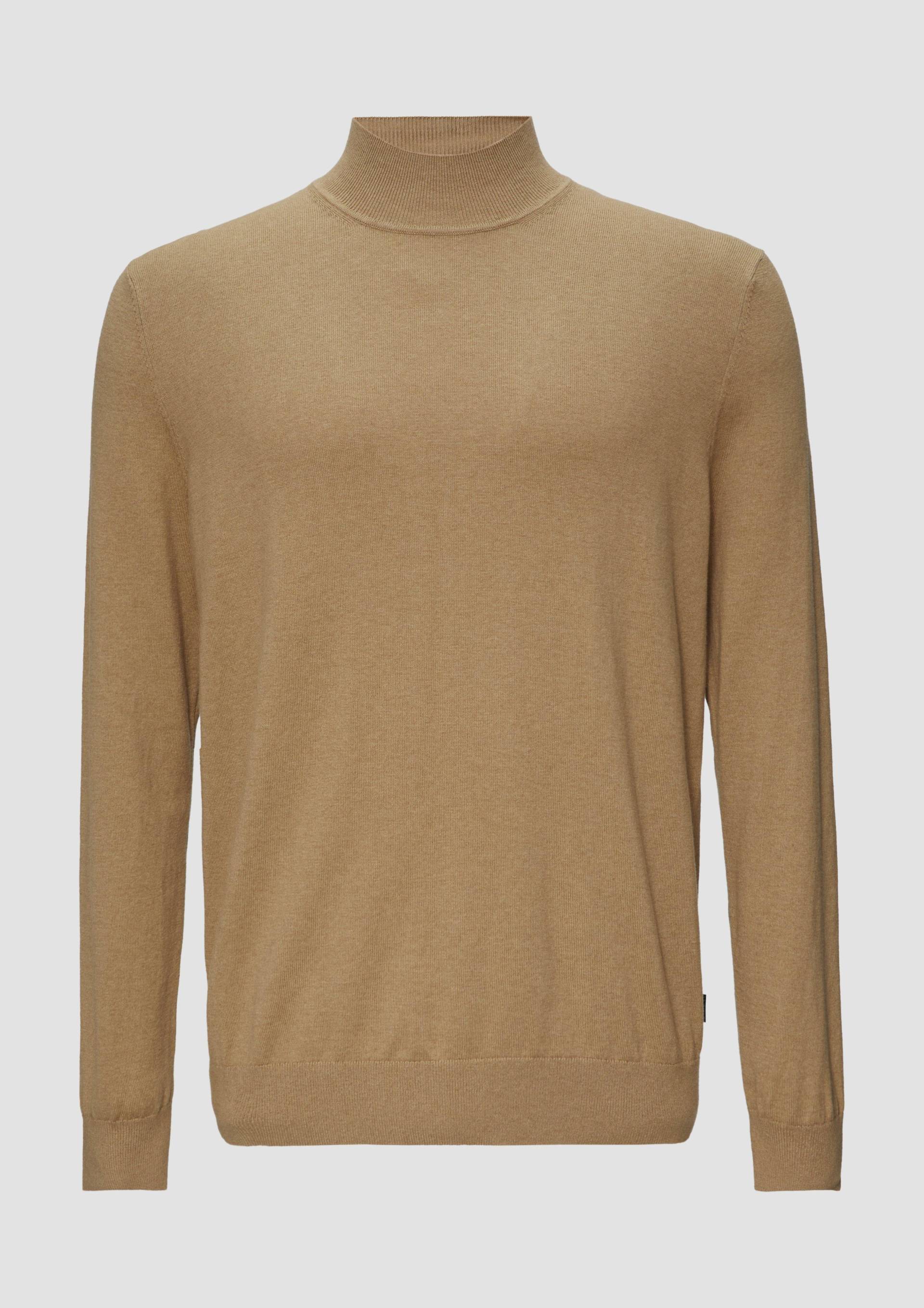 s.Oliver - Softer Turtleneckpullover aus Baumwoll-Merino-Mix, Herren, braun von s.Oliver