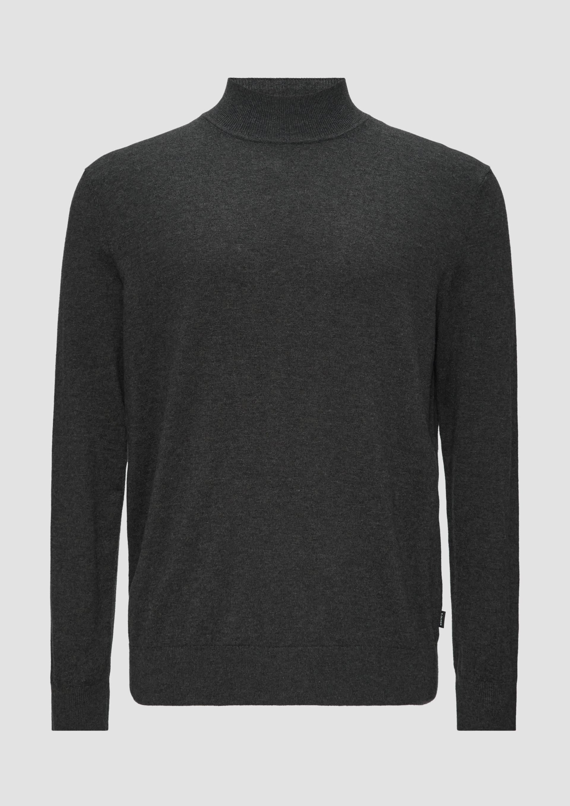 s.Oliver - Softer Turtleneckpullover aus Baumwoll-Merino-Mix, Herren, grau von s.Oliver