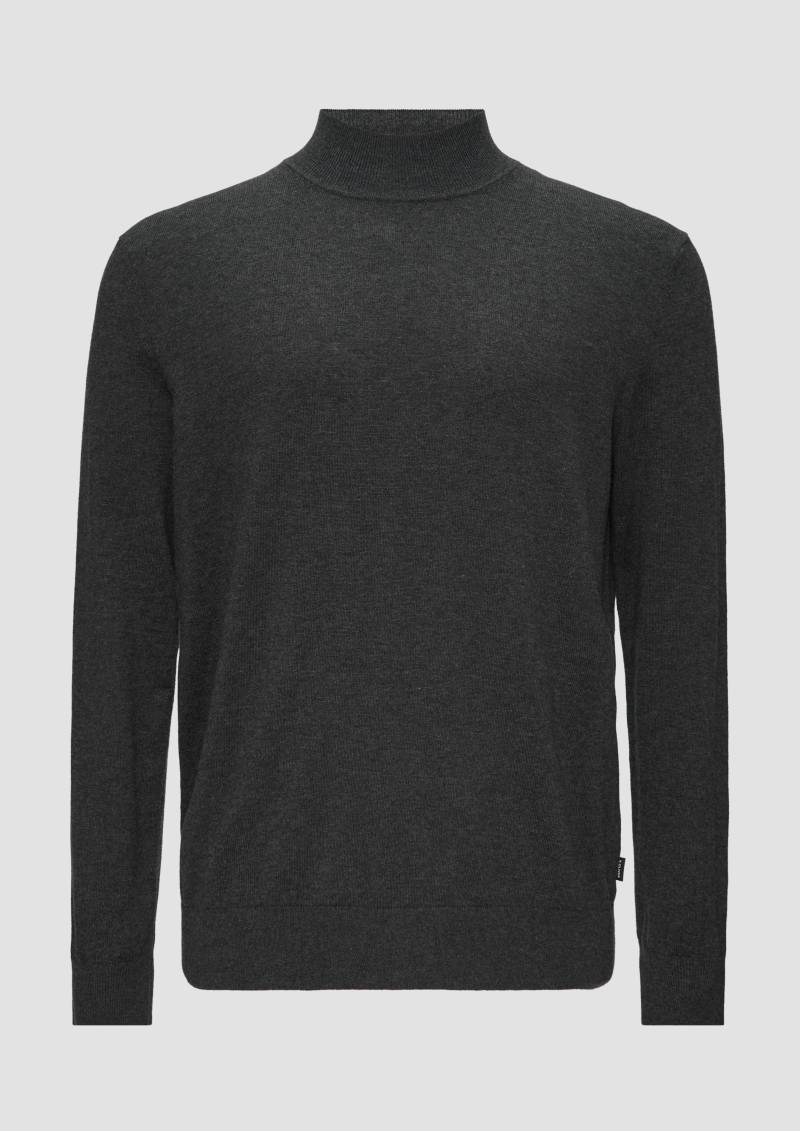 s.Oliver - Softer Turtleneckpullover aus Baumwoll-Merino-Mix, Herren, grau von s.Oliver