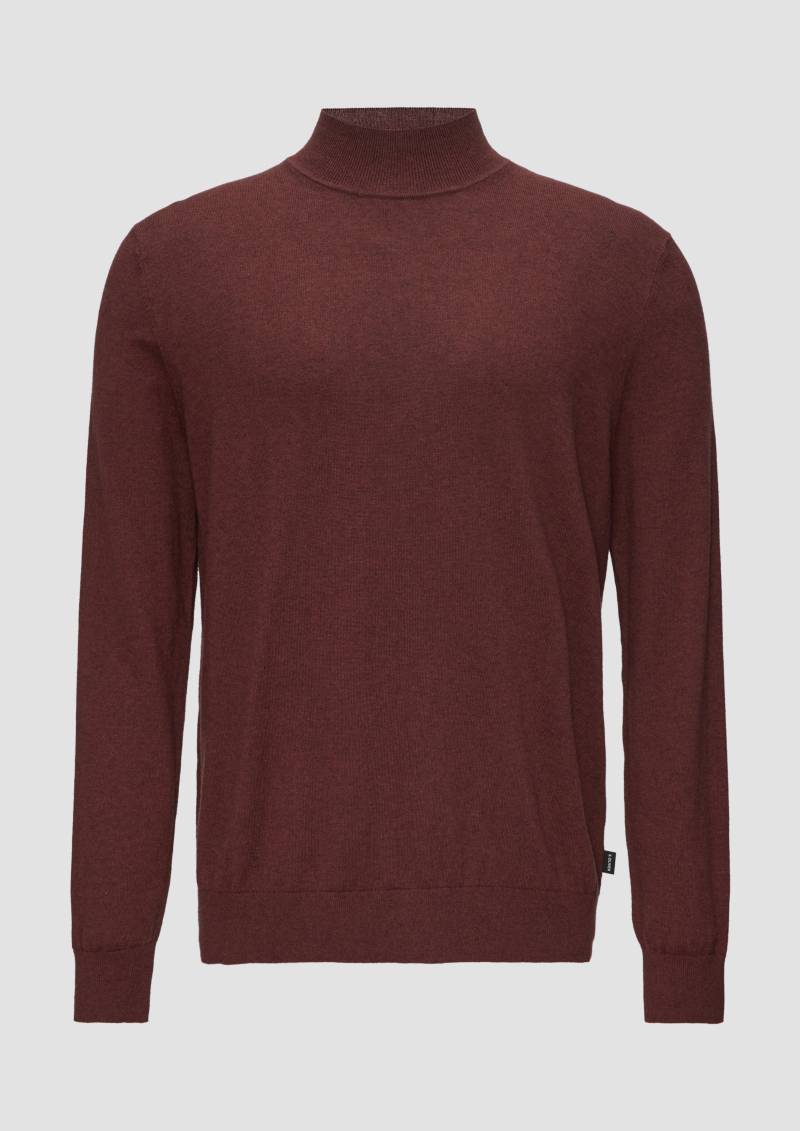 s.Oliver - Softer Turtleneckpullover aus Baumwoll-Merino-Mix, Herren, rot von s.Oliver