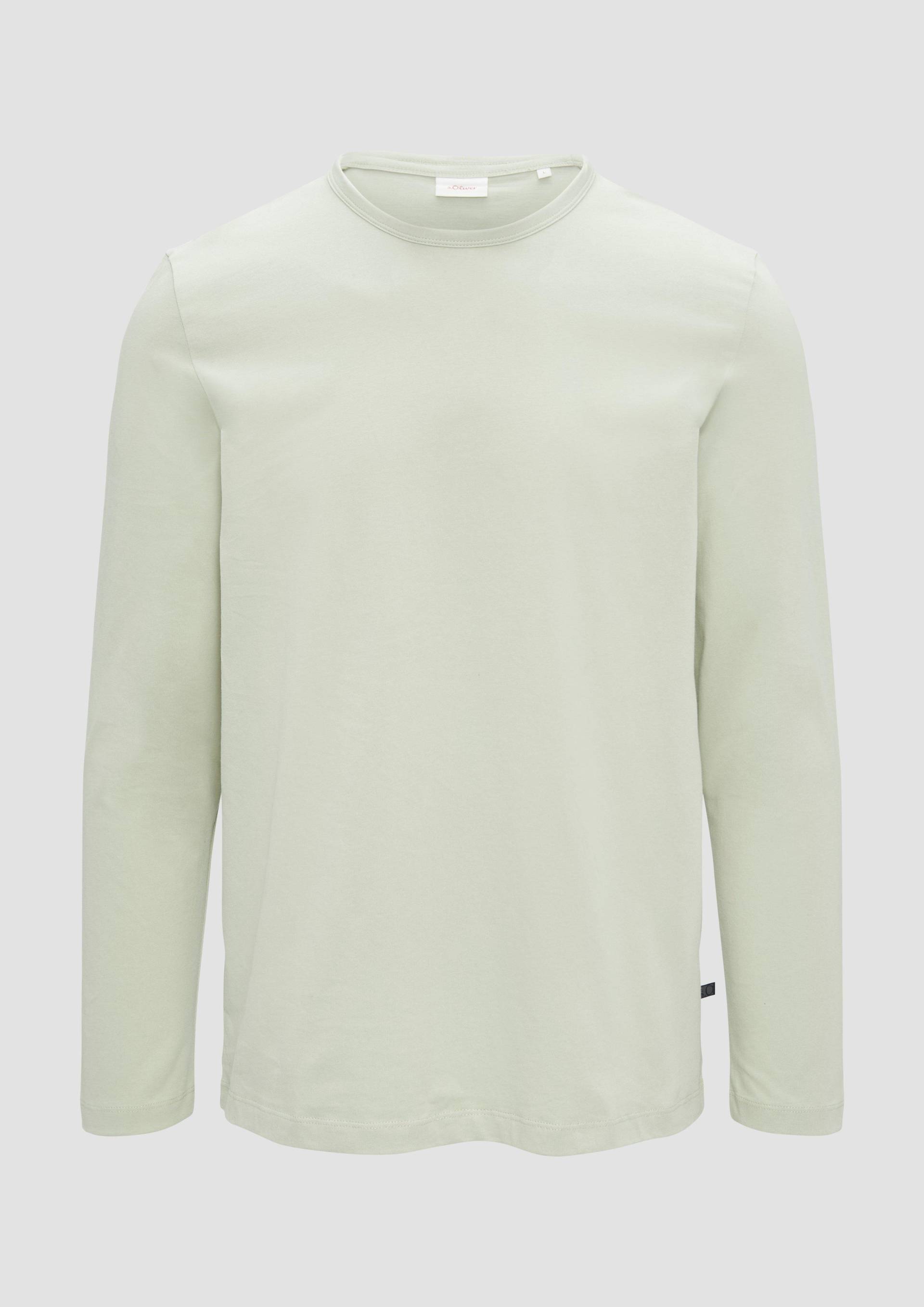 s.Oliver - Softes Langarmshirt aus Baumwolljersey, Herren, Beige von s.Oliver
