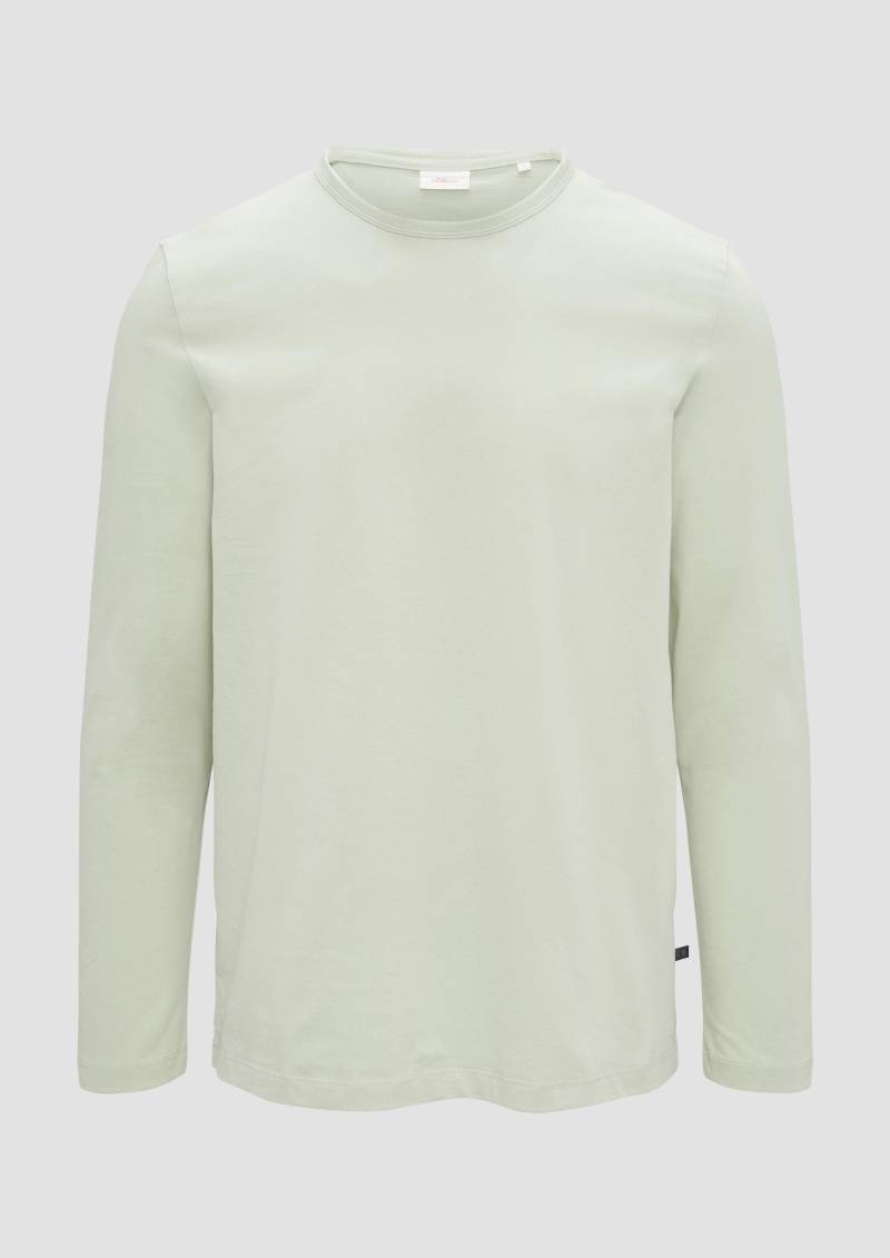 s.Oliver - Softes Langarmshirt aus Baumwolljersey, Herren, Beige von s.Oliver