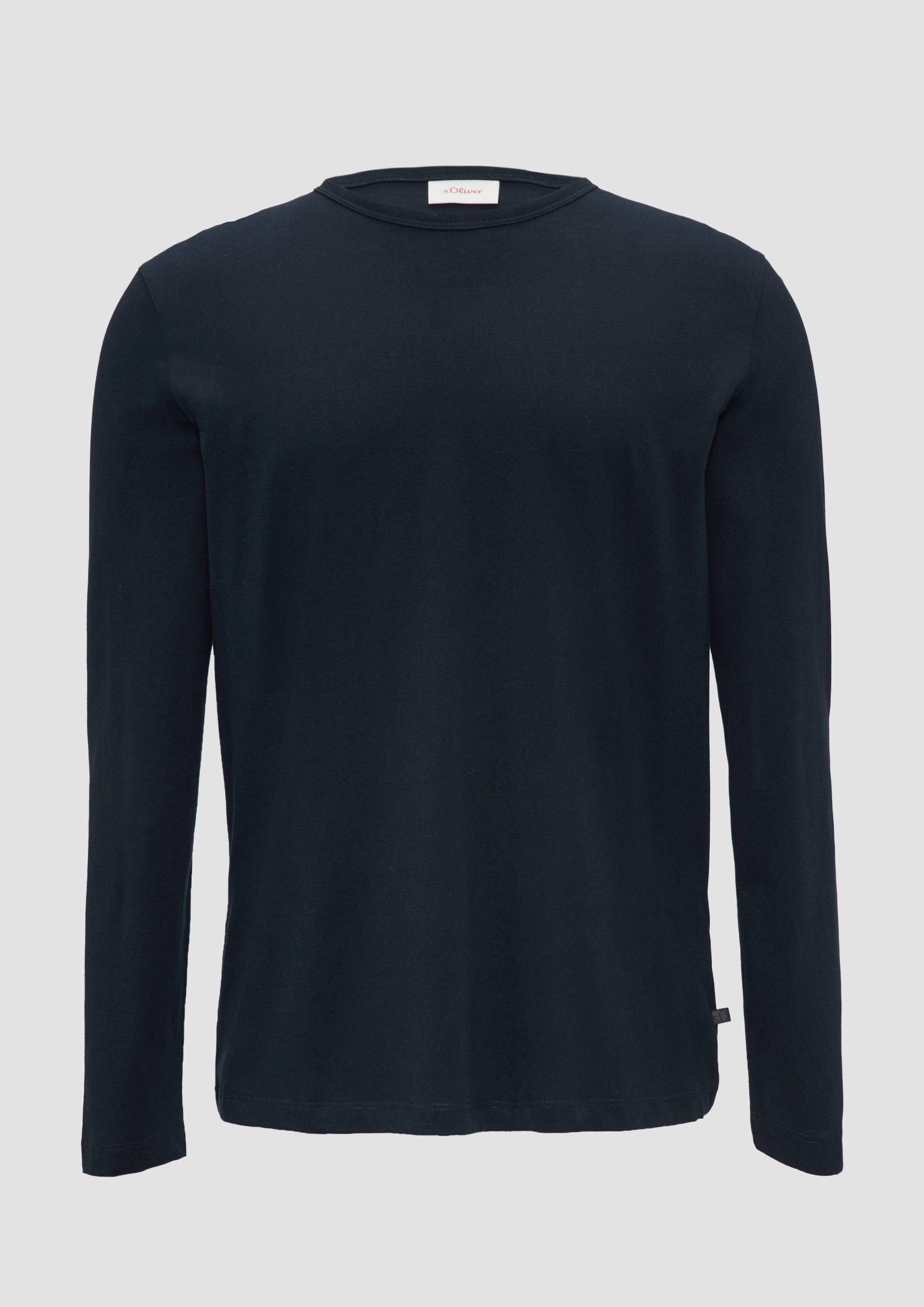 s.Oliver - Softes Langarmshirt aus Baumwolljersey, Herren, blau von s.Oliver
