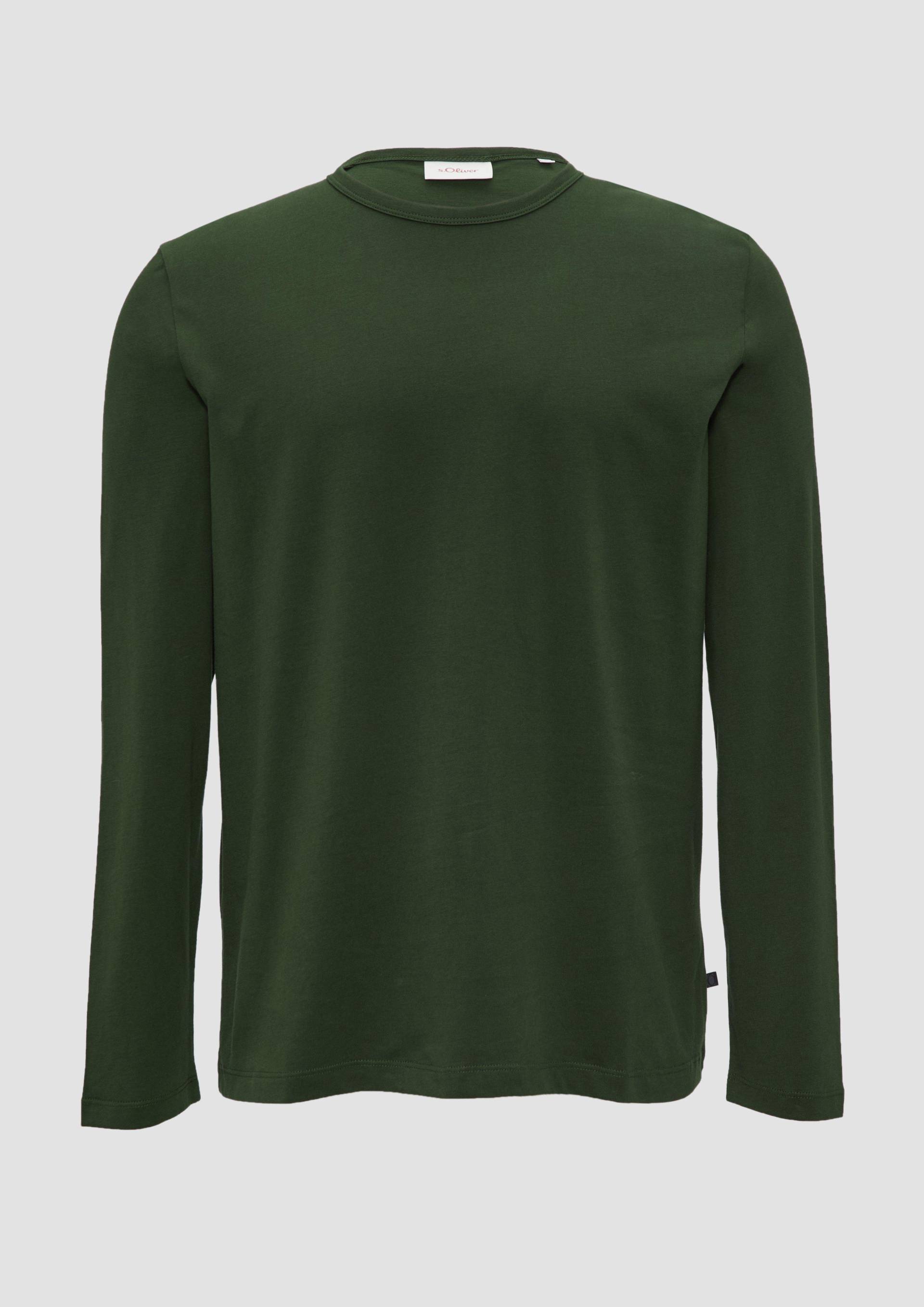 s.Oliver - Softes Langarmshirt aus Baumwolljersey, Herren, grün von s.Oliver