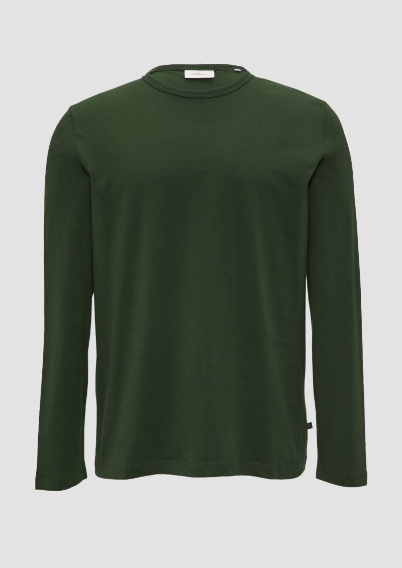 s.Oliver - Softes Langarmshirt aus Baumwolljersey, Herren, grün von s.Oliver