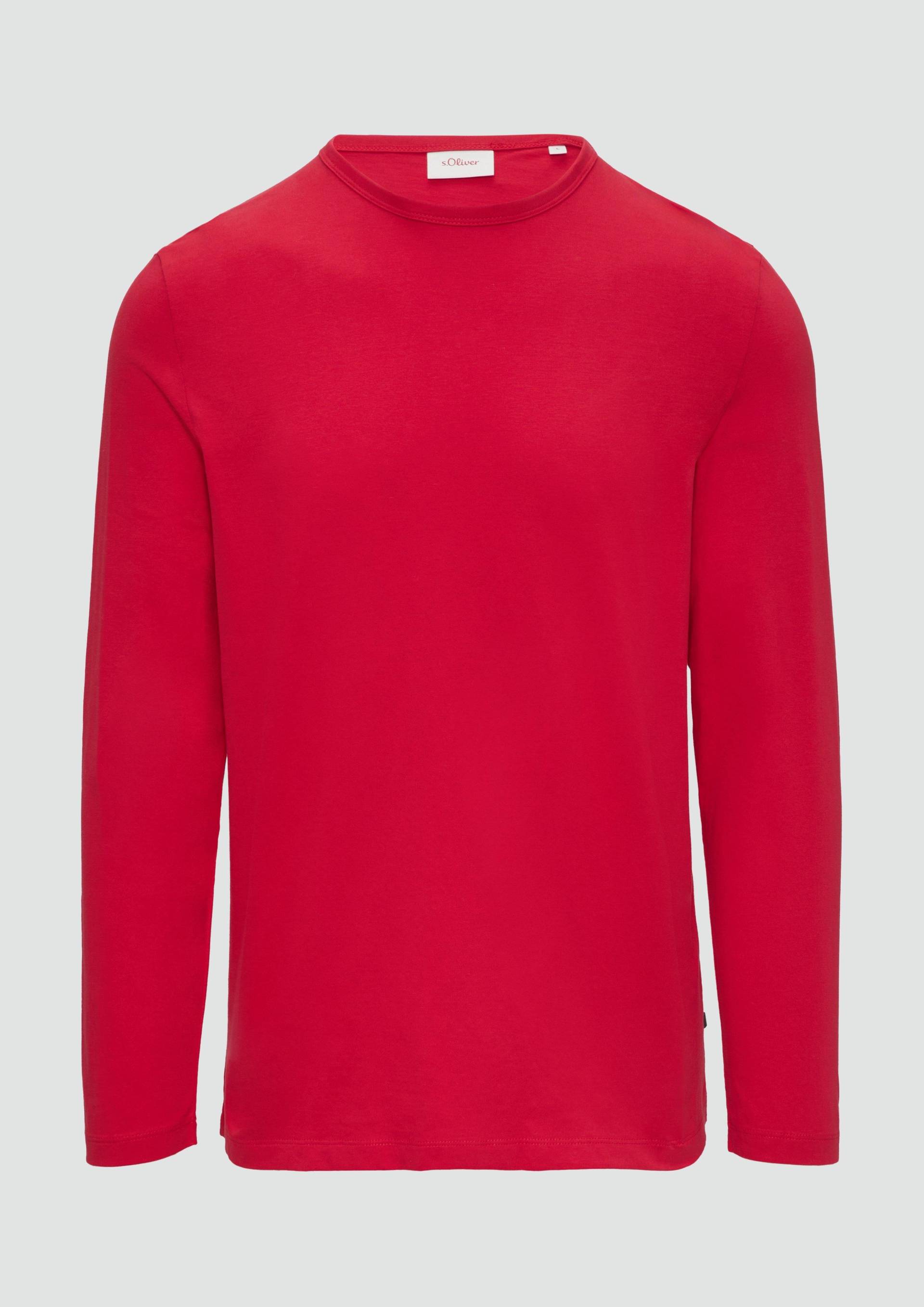 s.Oliver - Softes Langarmshirt aus Baumwolljersey, Herren, rot von s.Oliver
