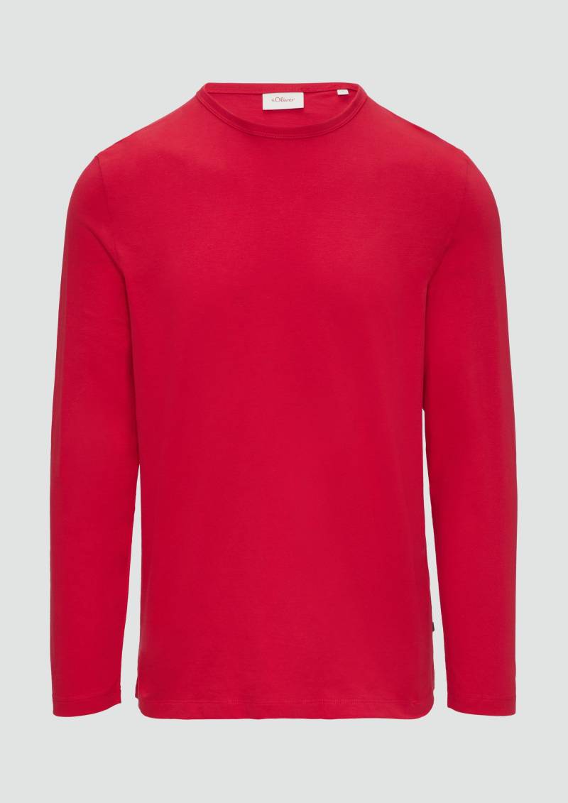 s.Oliver - Softes Langarmshirt aus Baumwolljersey, Herren, rot von s.Oliver