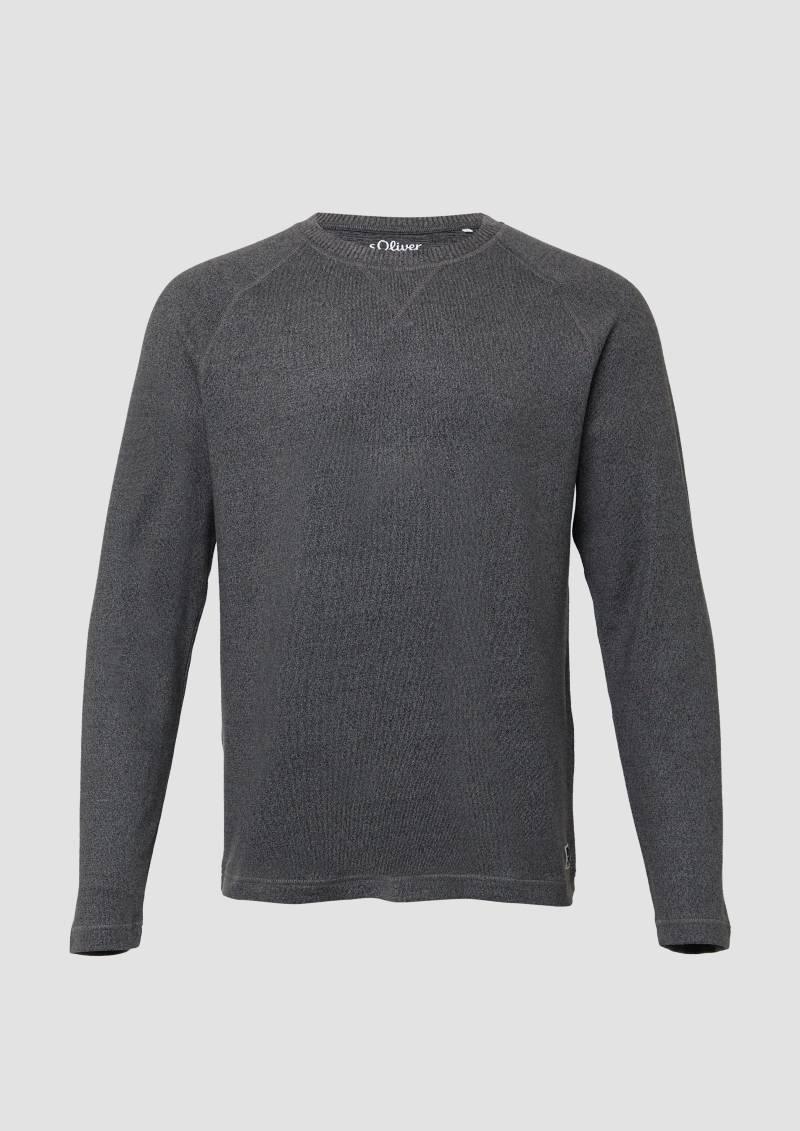 s.Oliver - Softes Longsleeve in Melange-Optik, Herren, grau von s.Oliver