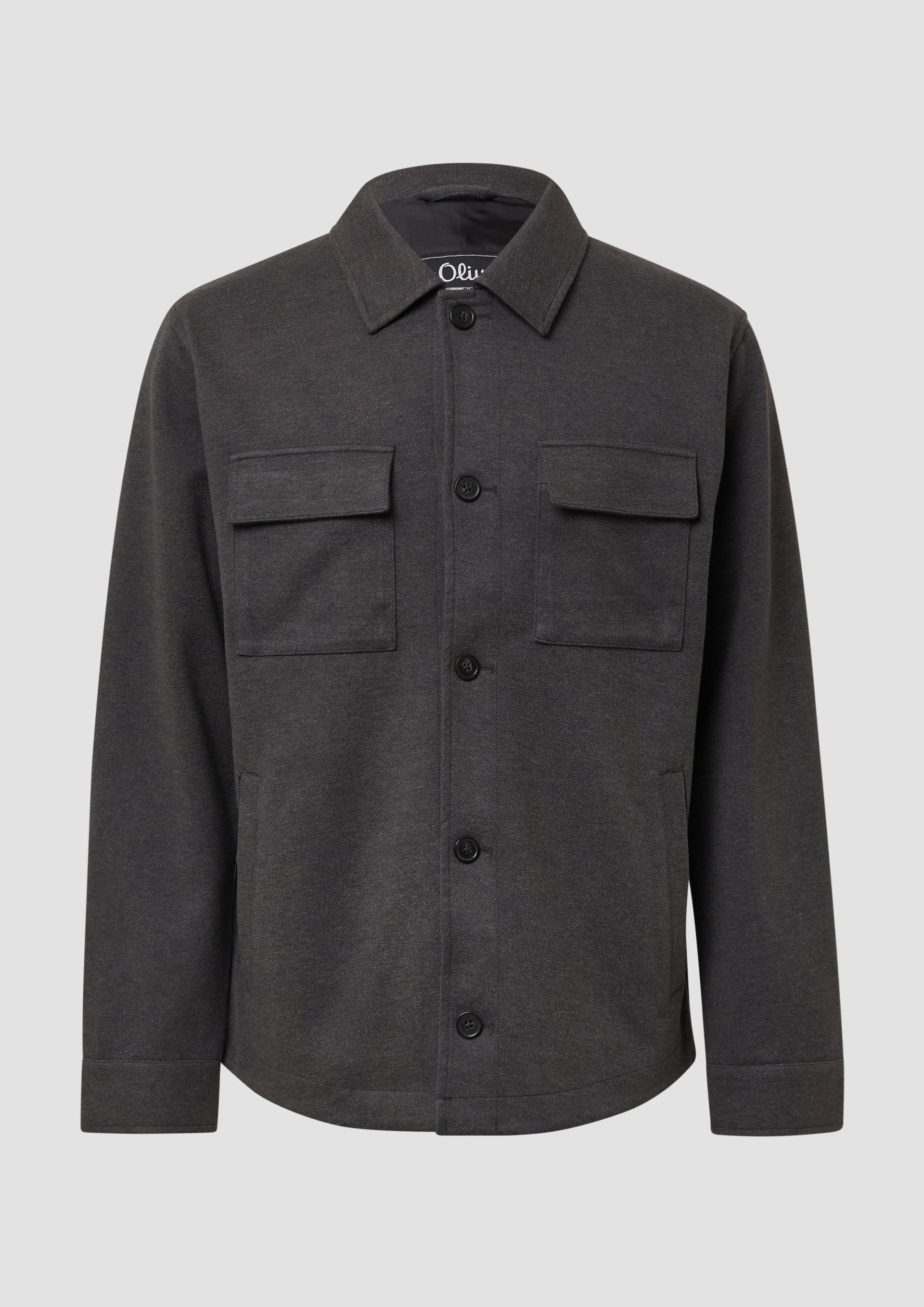 s.Oliver - Softes Overshirt mit Kentkragen und aufgesetzten Brusttaschen, Herren, Beige von s.Oliver