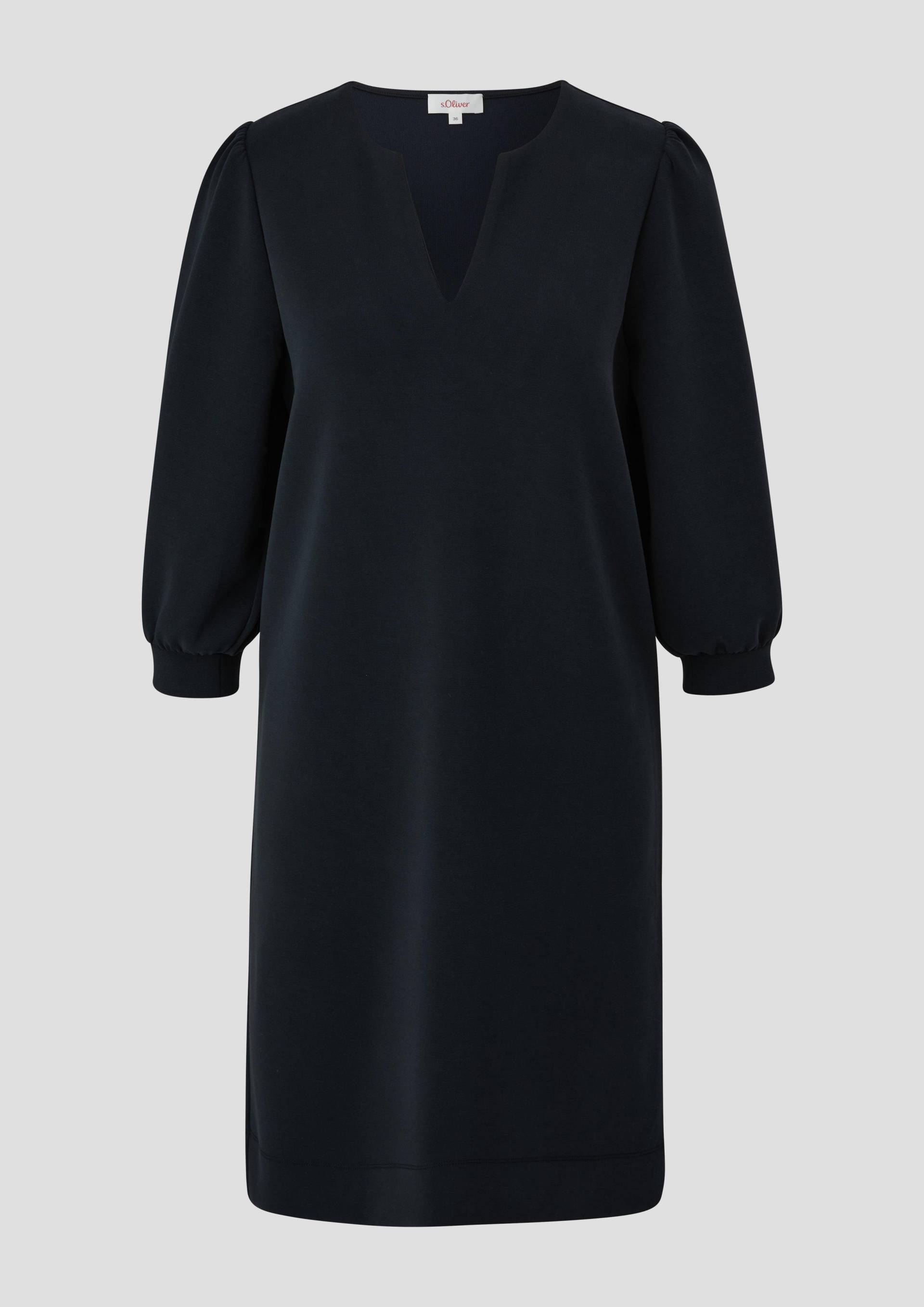 s.Oliver - Softshell-Kleid mit V-Ausschnitt, Damen, schwarz von s.Oliver