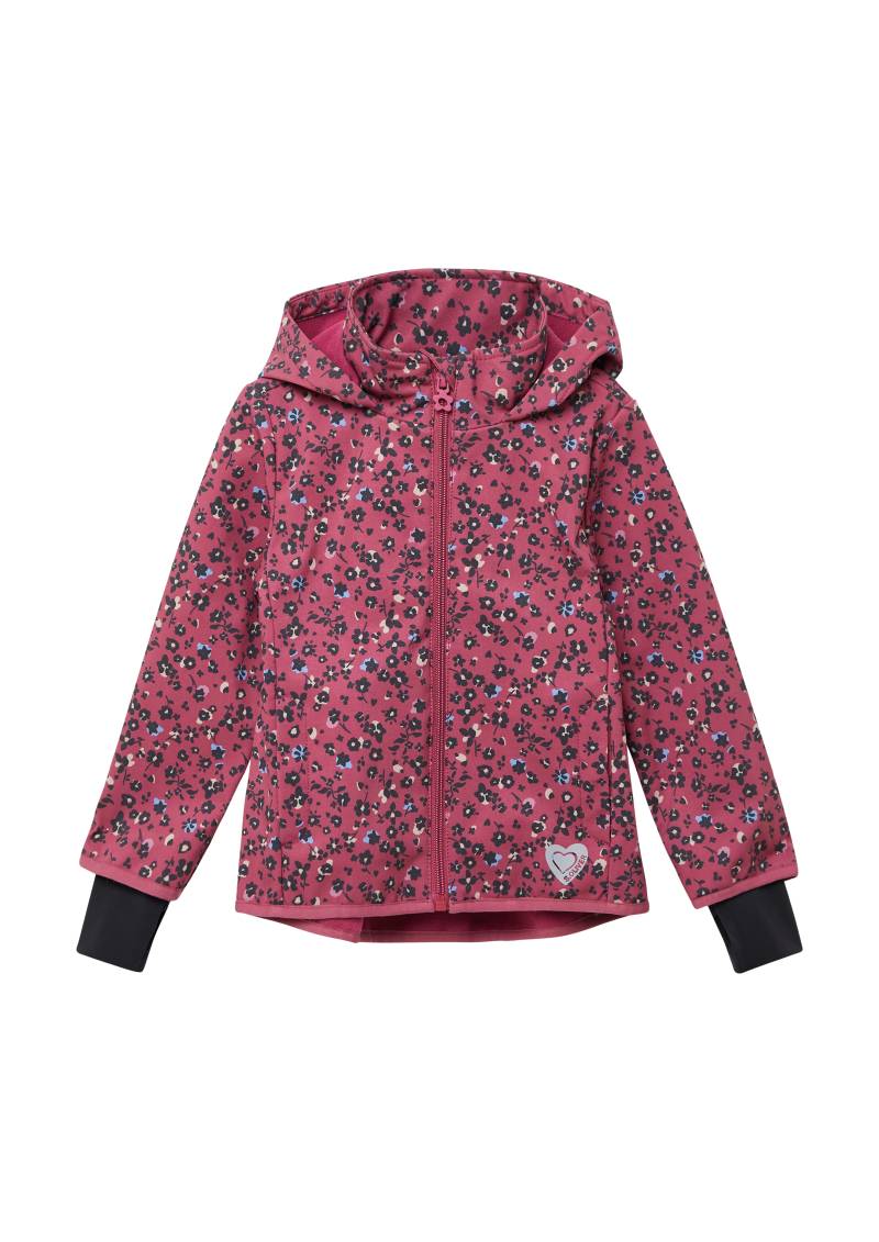 s.Oliver - Wetterfeste Softshell-Jacke mit Fleece-Futter und All-over-Print, Kinder, Rosa von s.Oliver