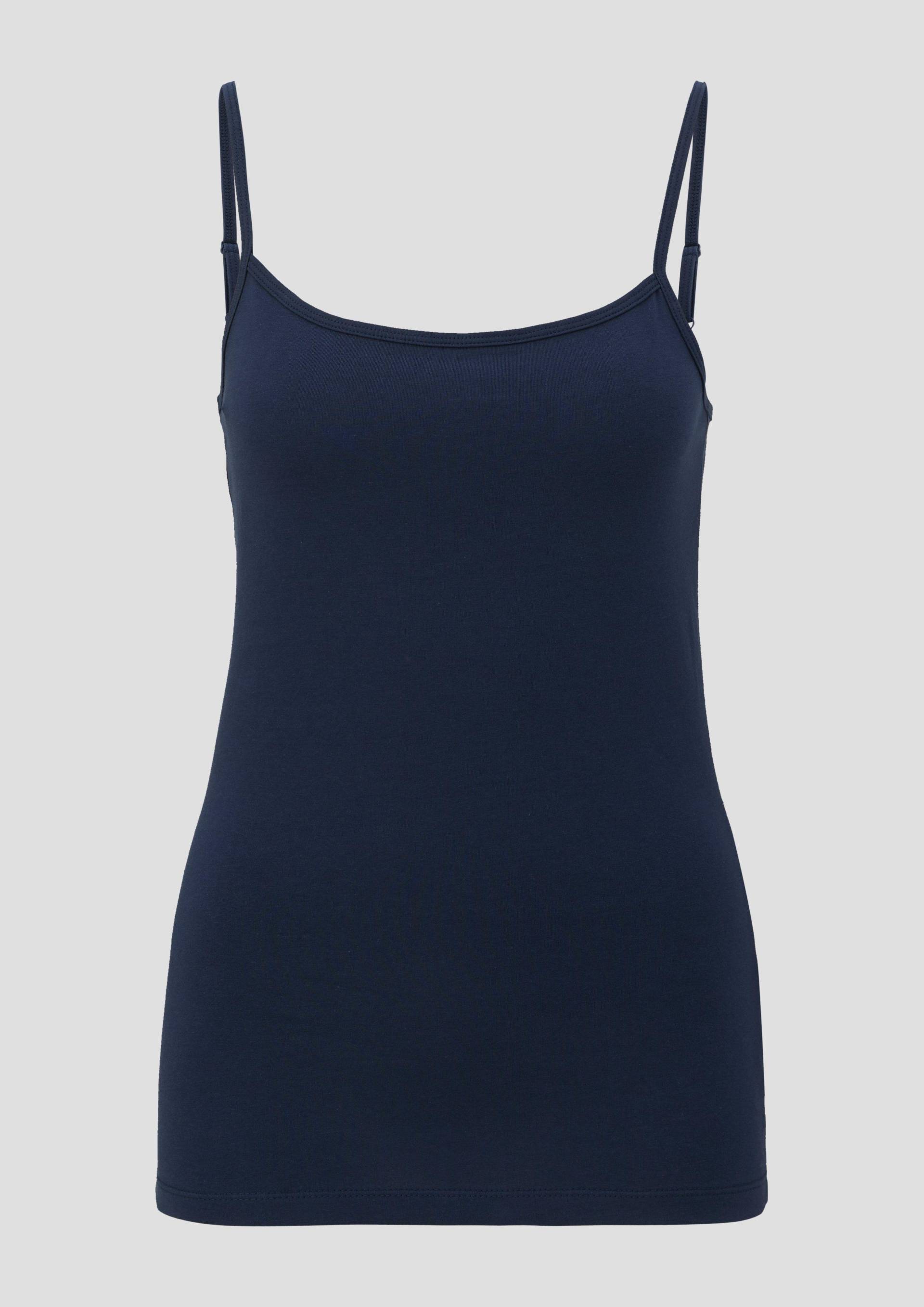 s.Oliver - Spaghettiträger-Top aus Baumwollstretch im Slim Fit, Damen, blau s.Oliver - Spaghettiträger-Top aus Baumwollstretch im Slim Fit, Damen, blau von s.Oliver