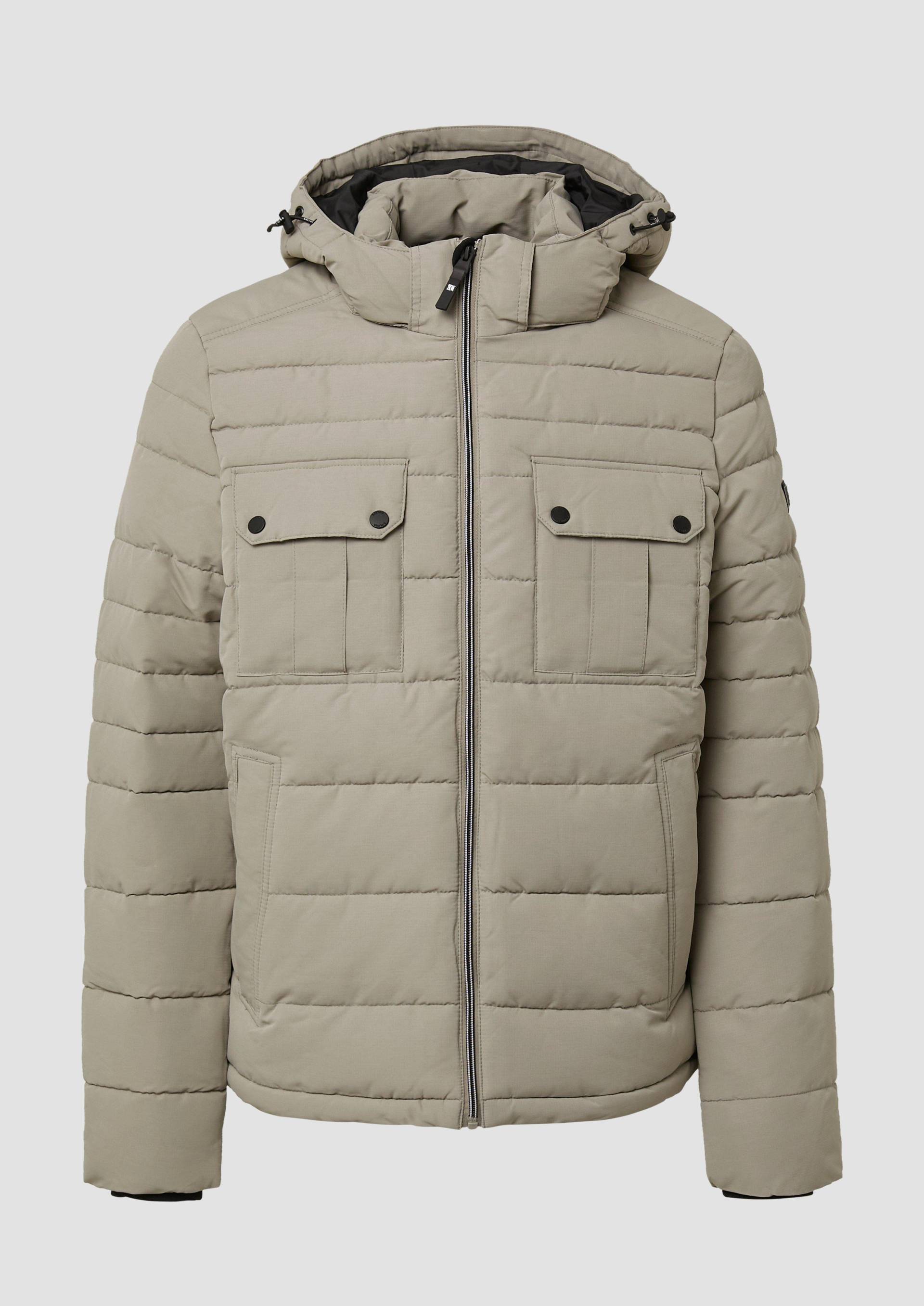 s.Oliver - Sportive Puffer-Jacke mit abnehmbarer Kapuze, Herren, Beige von s.Oliver