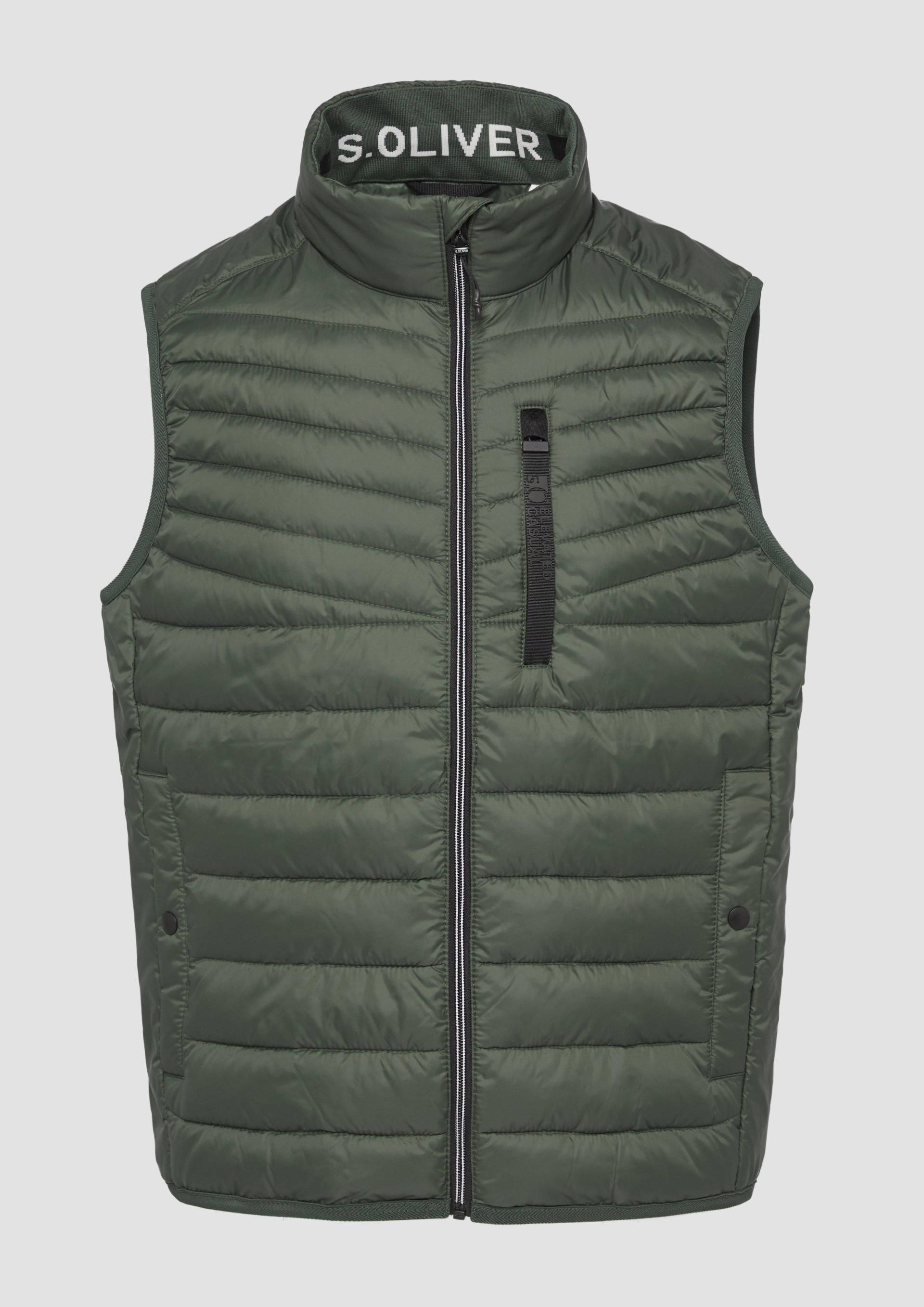 s.Oliver - Sportive Steppweste mit Kontrastdetails | 360° Circular Vision, Herren, Grün von s.Oliver