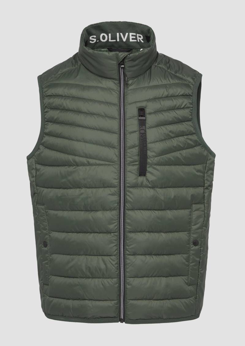 s.Oliver - Sportive Steppweste mit Kontrastdetails | 360° Circular Vision, Herren, Grün von s.Oliver