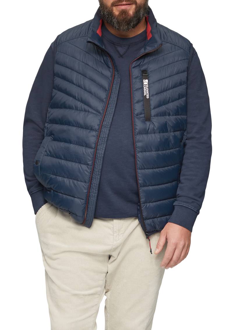 s.Oliver - Sportive Steppweste mit Kontrastdetails | 360° Circular Vision, Herren, blau von s.Oliver