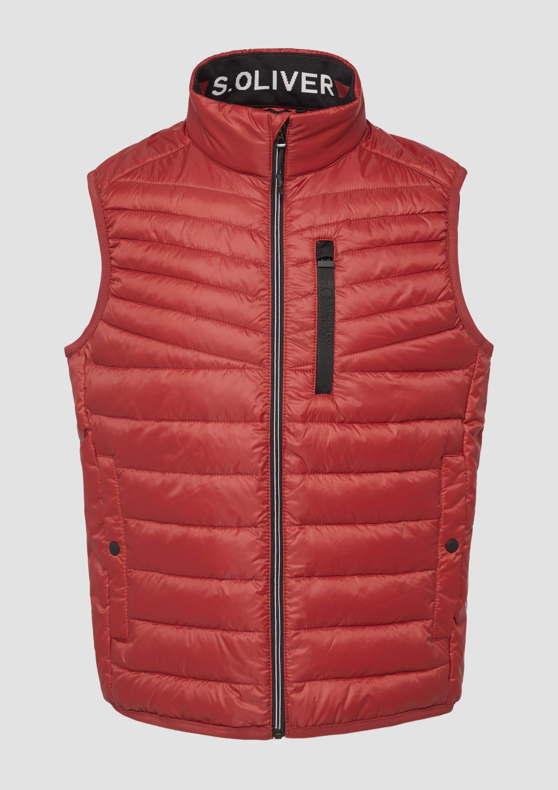 s.Oliver - Sportive Steppweste mit Kontrastdetails | 360° Circular Vision, Herren, rot von s.Oliver