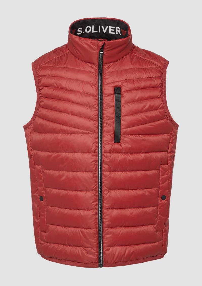 s.Oliver - Sportive Steppweste mit Kontrastdetails | 360° Circular Vision, Herren, rot von s.Oliver
