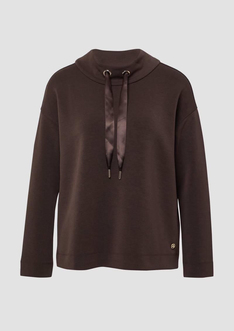 s.Oliver - Sportiver Hoodie aus Scuba im Relaxed Fit, Damen, braun von s.Oliver