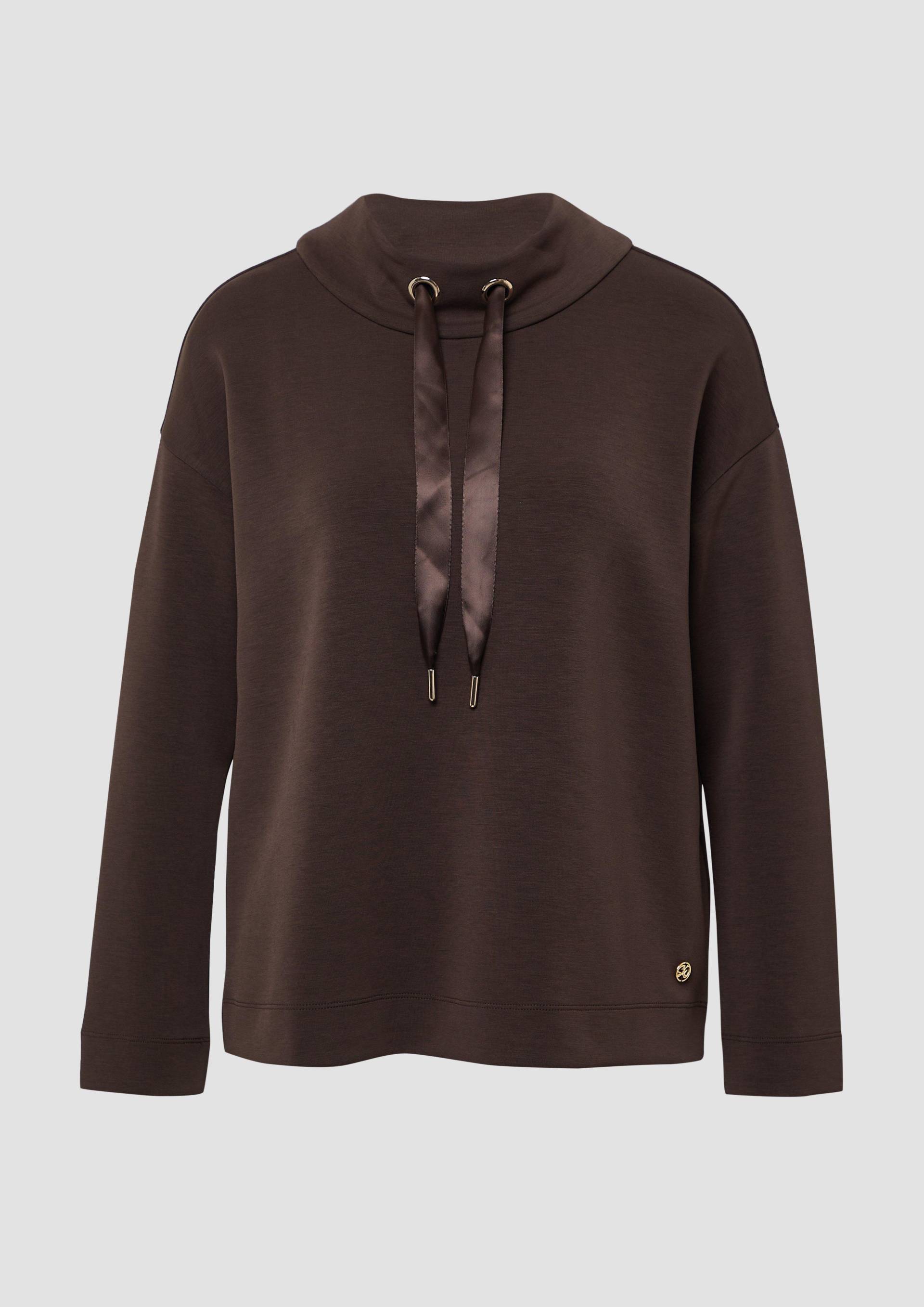 s.Oliver - Sportiver Hoodie aus Scuba im Relaxed Fit, Damen, braun von s.Oliver