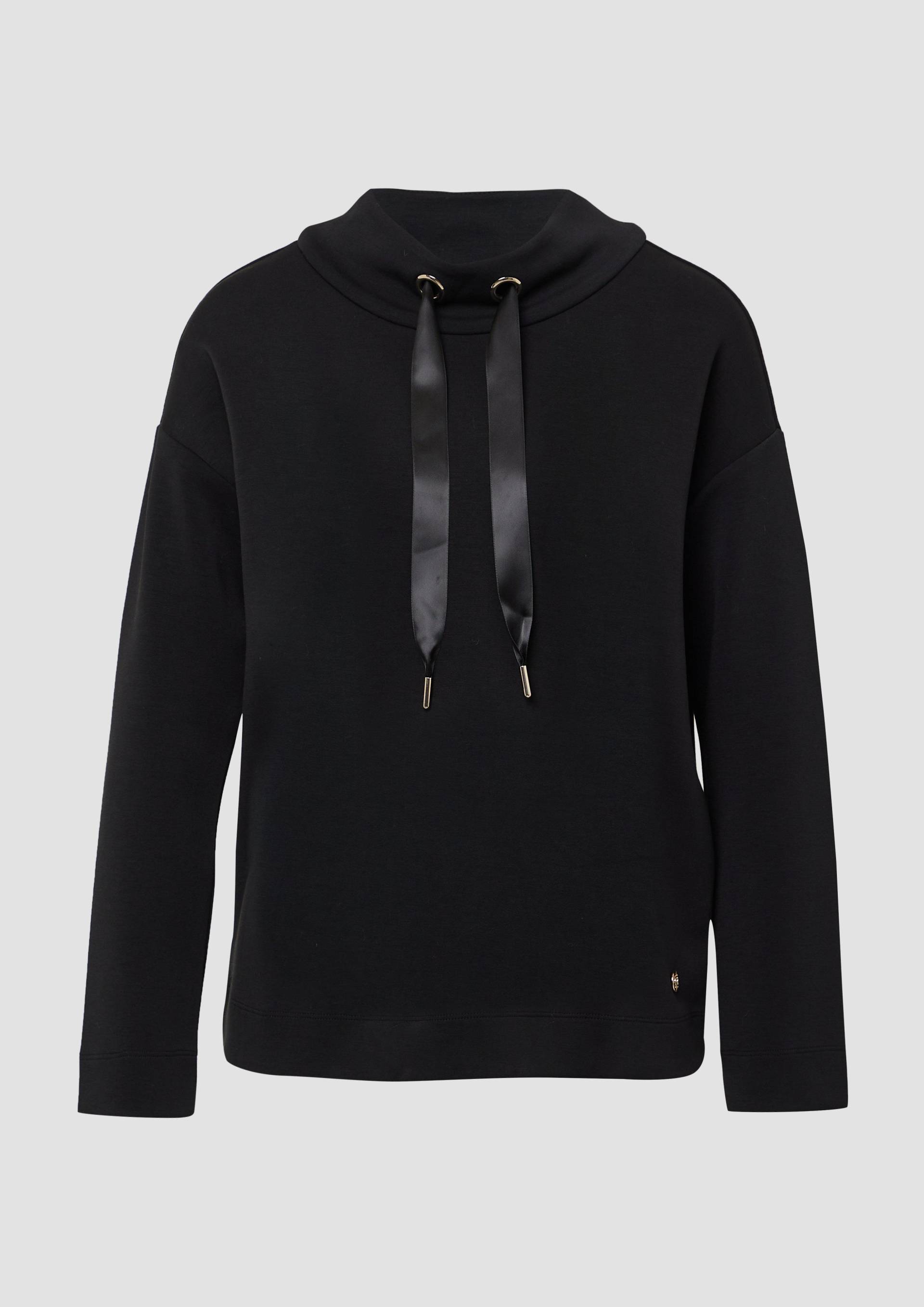 s.Oliver - Sportiver Hoodie aus Scuba im Relaxed Fit, Damen, schwarz von s.Oliver