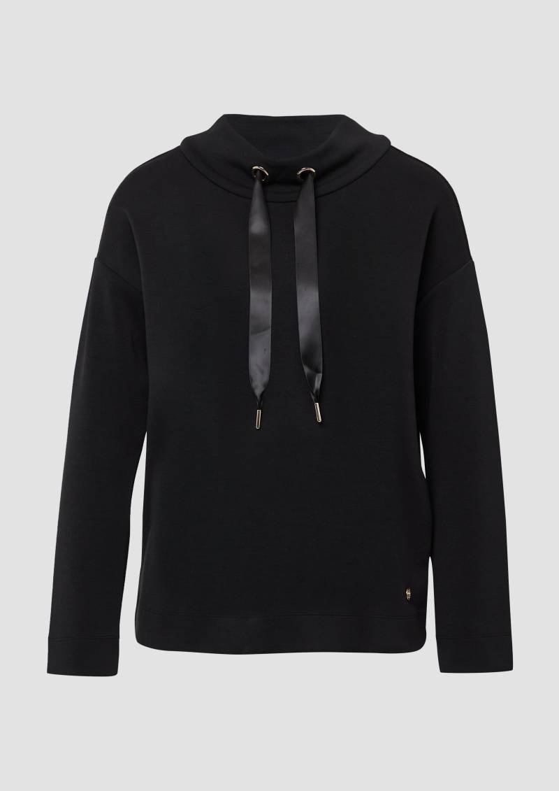 s.Oliver - Sportiver Hoodie aus Scuba im Relaxed Fit, Damen, schwarz von s.Oliver