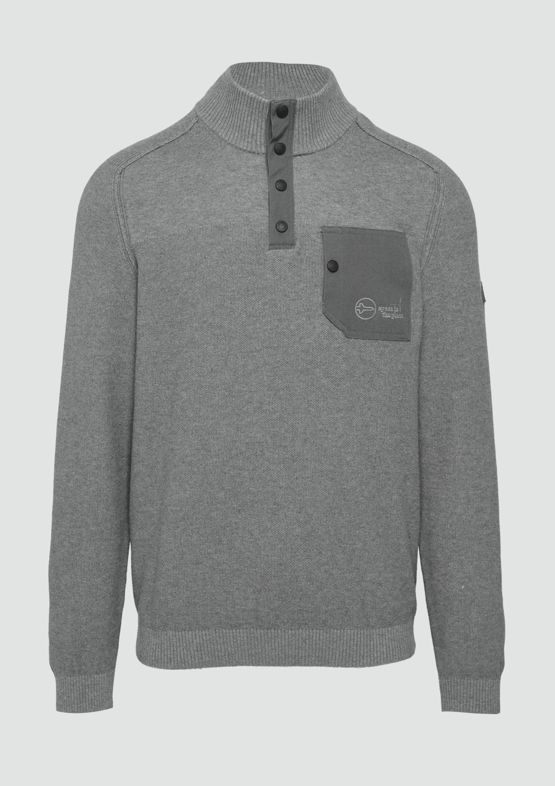 s.Oliver - Sportiver Strick-Troyer im Fabricmix, Herren, grau von s.Oliver