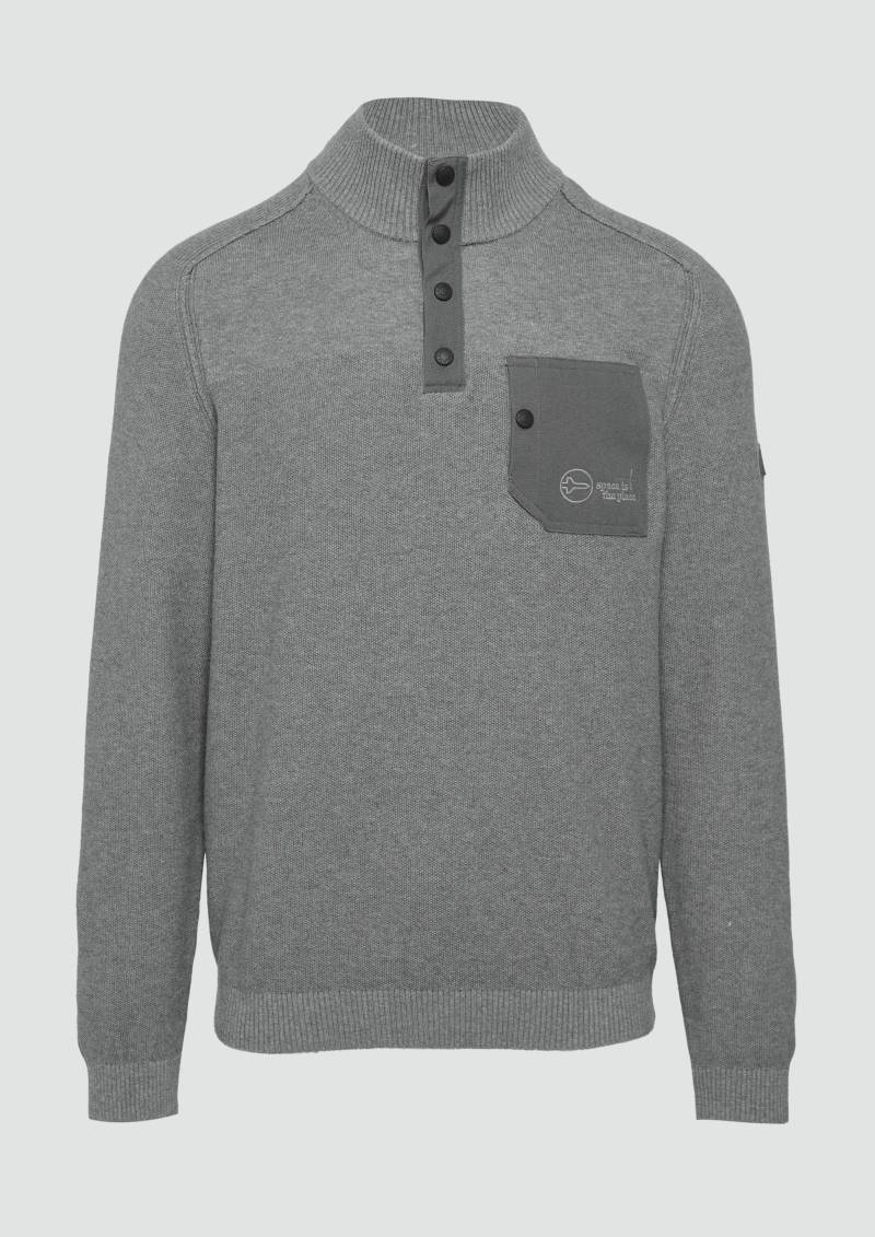 s.Oliver - Sportiver Strick-Troyer im Fabricmix, Herren, grau von s.Oliver