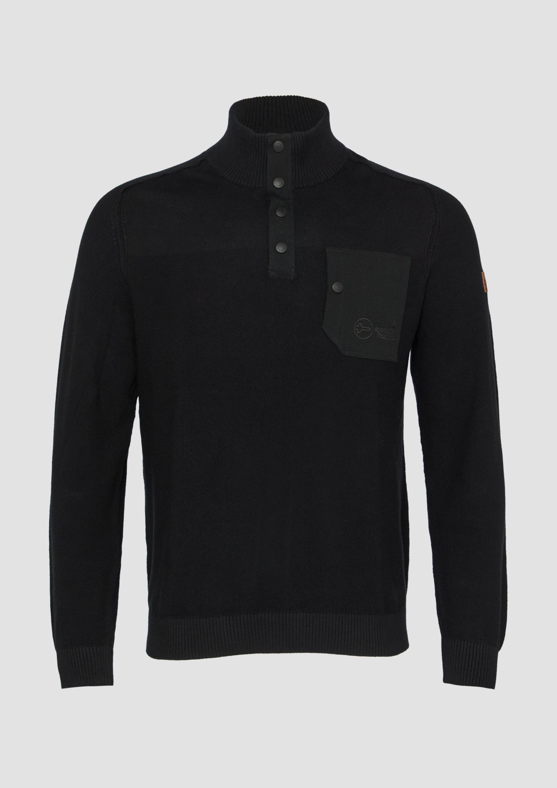 s.Oliver - Sportiver Strick-Troyer im Fabricmix, Herren, schwarz von s.Oliver