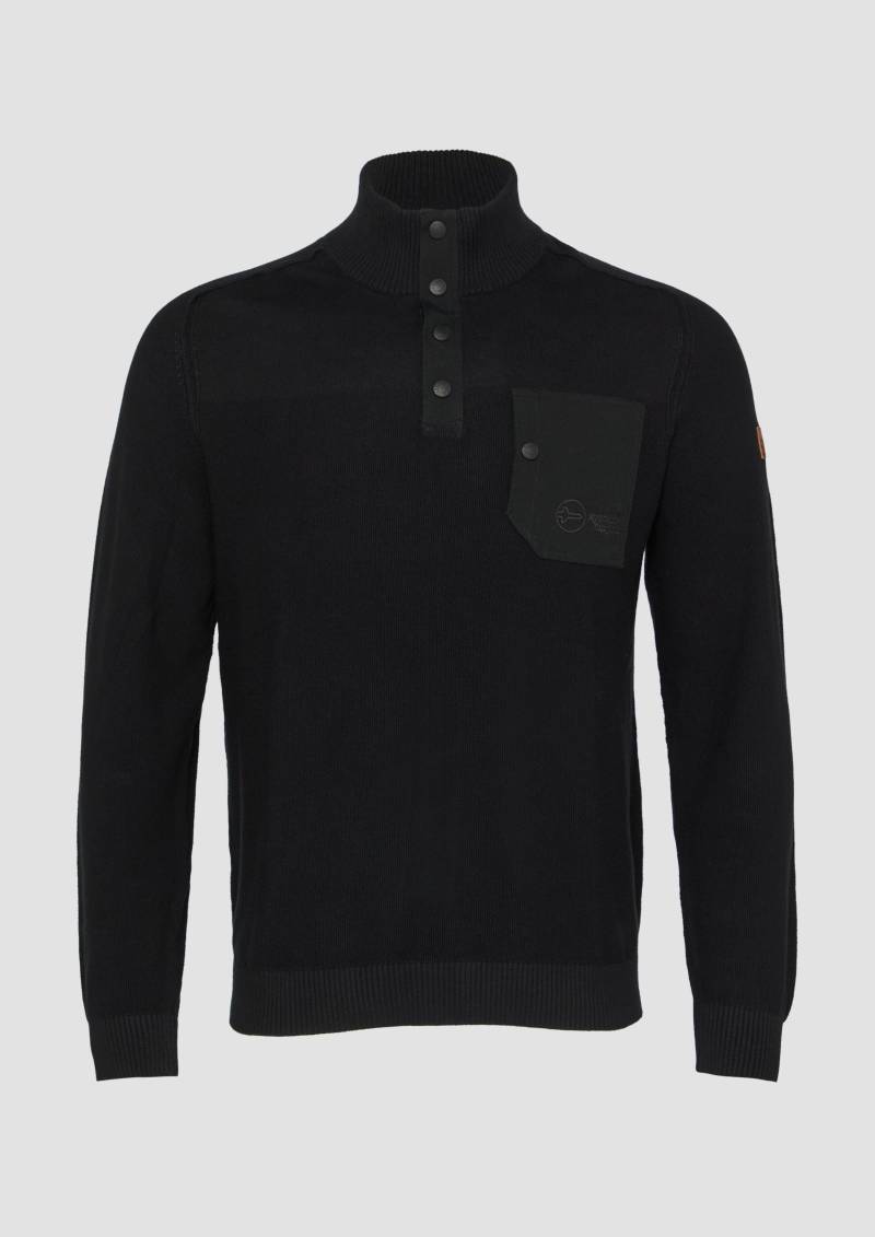 s.Oliver - Sportiver Strick-Troyer im Fabricmix, Herren, schwarz von s.Oliver