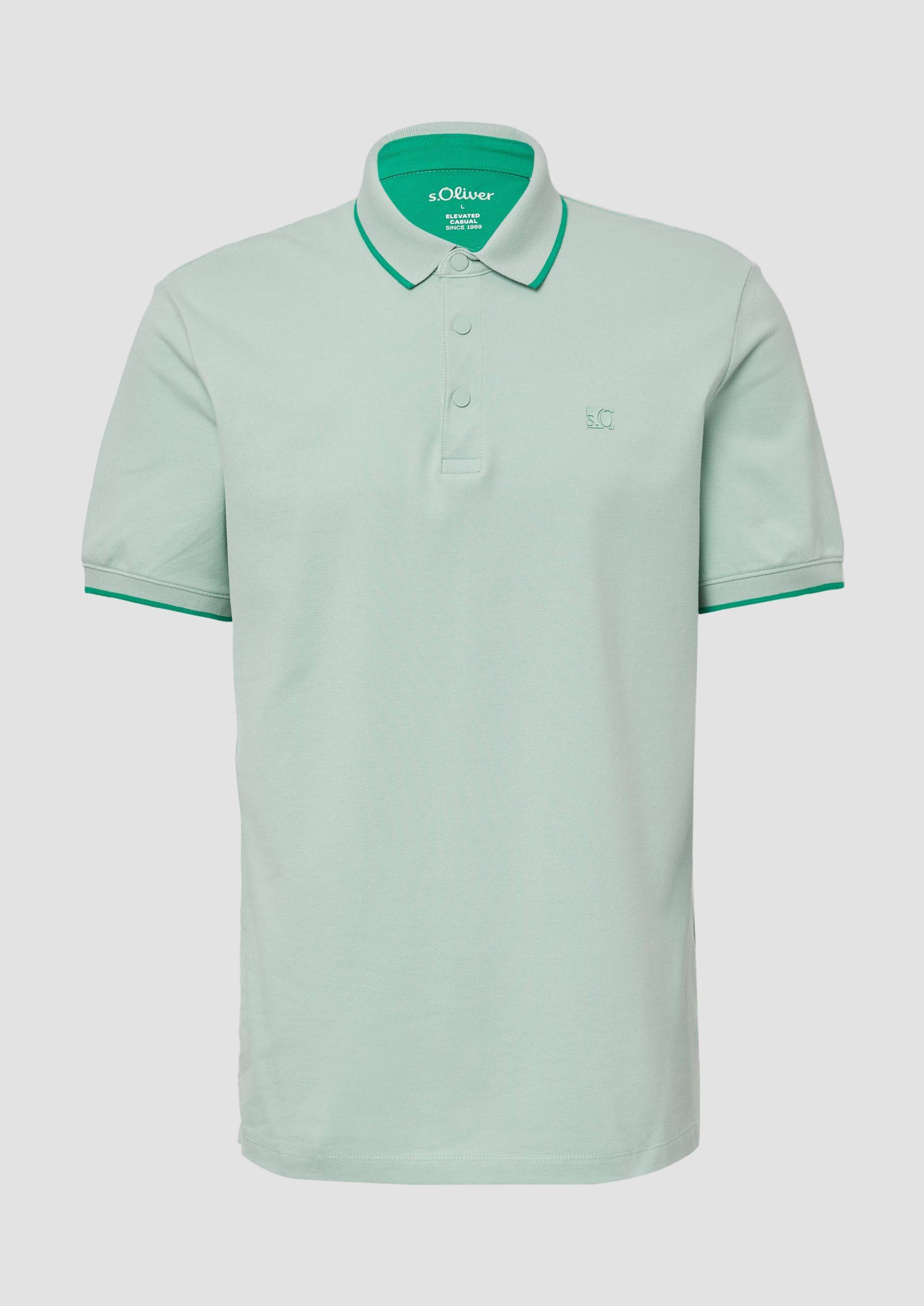 s.Oliver - Sportives Piqué-Poloshirt mit Kontrast-Details, Herren, türkis von s.Oliver