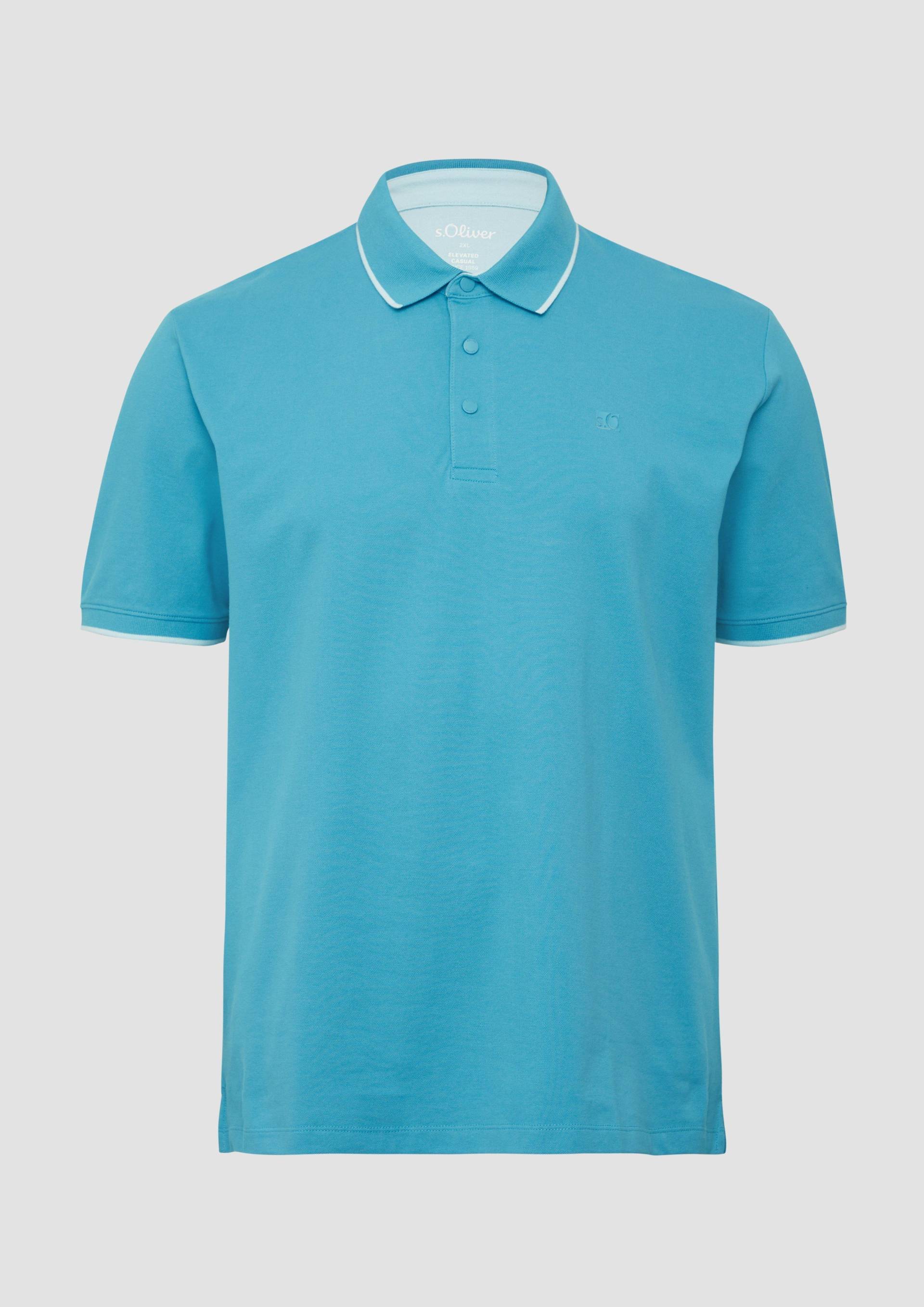 s.Oliver - Sportives Piqué-Poloshirt mit Kontrast-Details, Herren, türkis von s.Oliver