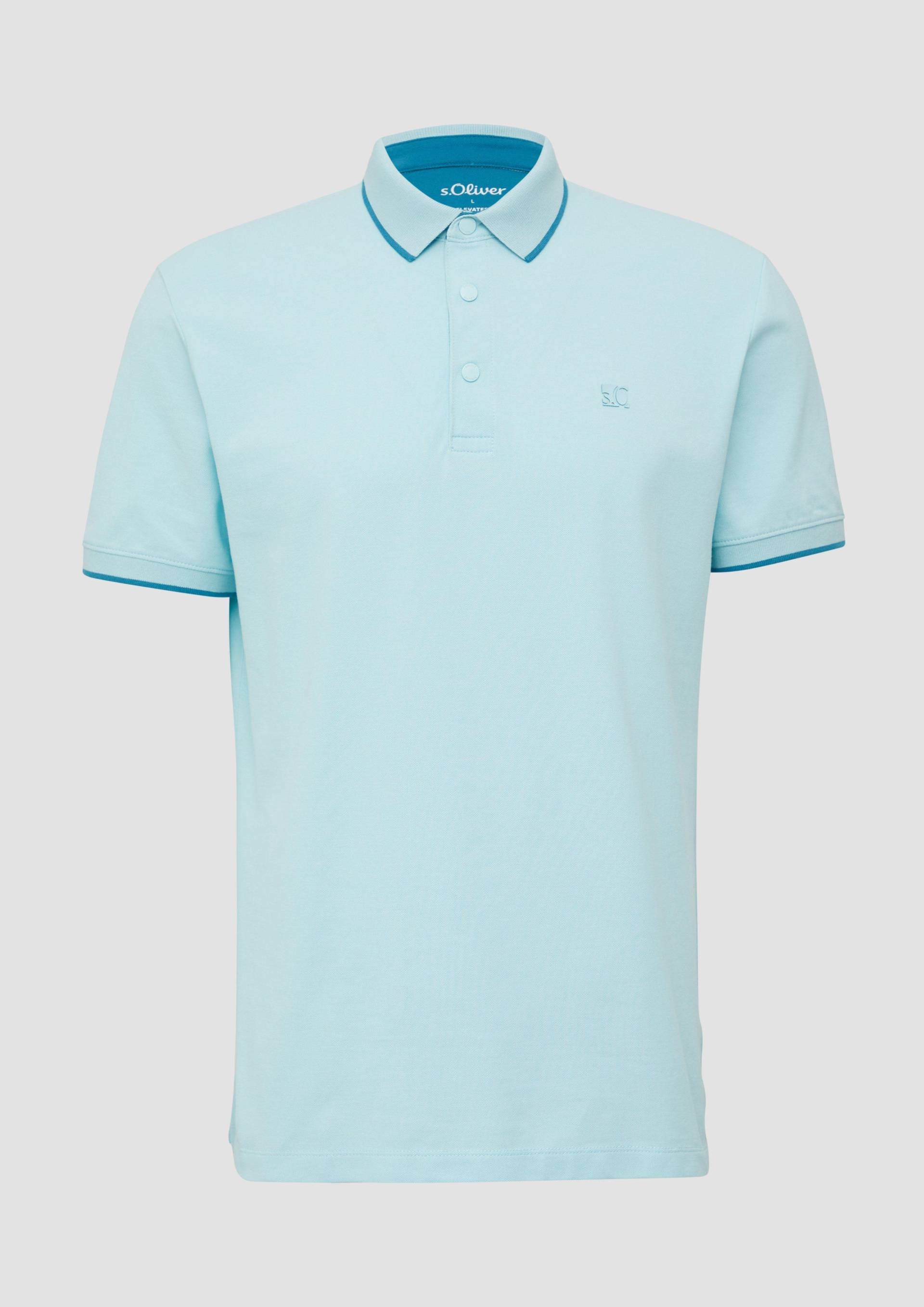 s.Oliver - Sportives Piqué-Poloshirt mit Kontrast-Details, Herren, türkis von s.Oliver