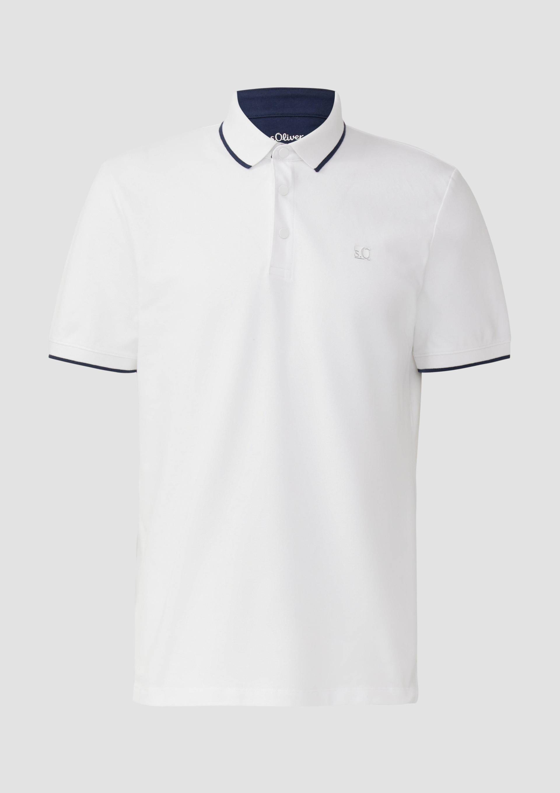 s.Oliver - Sportives Piqué-Poloshirt mit Kontrast-Details, Herren, weiß von s.Oliver