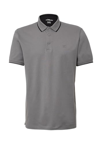 s.Oliver Sportives Piqué-Poloshirt mit Kontrast-Details grau L von s.Oliver