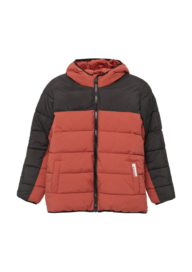 s.Oliver - Steppjacke in Colour-Blocking-Optik und Fleecefutter, Jungen, rot von s.Oliver