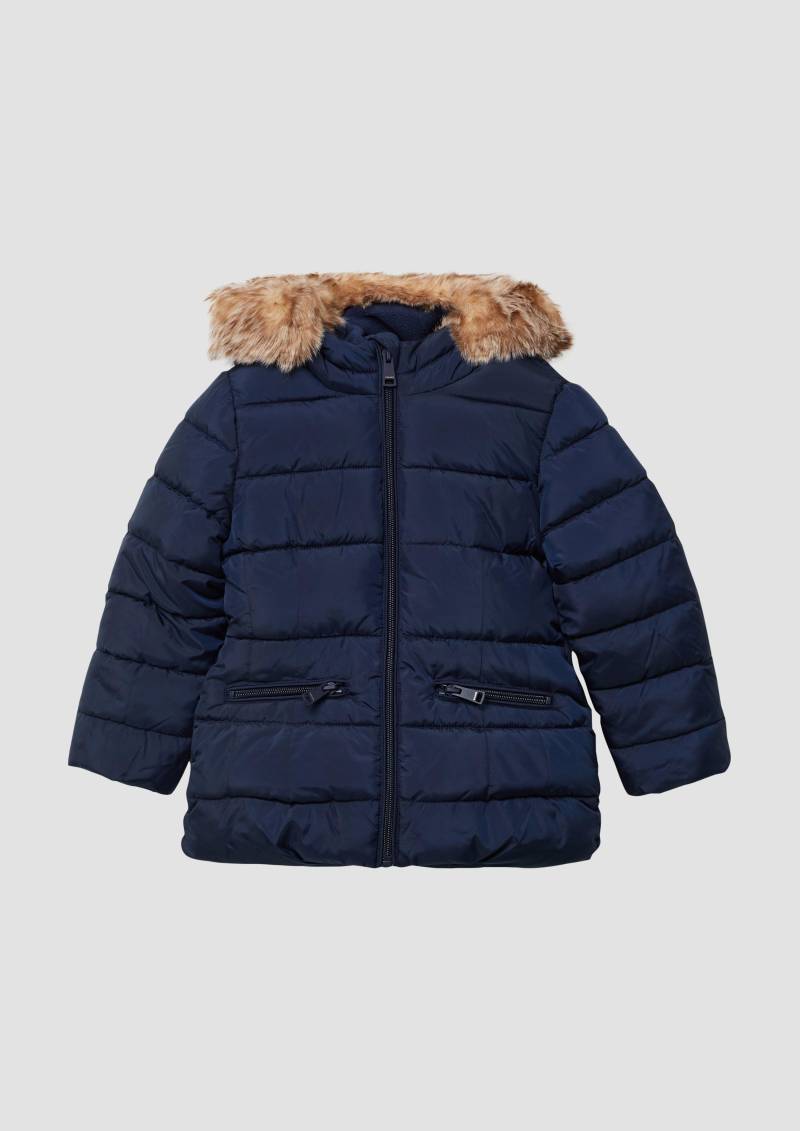 s.Oliver - Steppjacke mit Kapuze und Fleece-Futter, Kinder, blau von s.Oliver