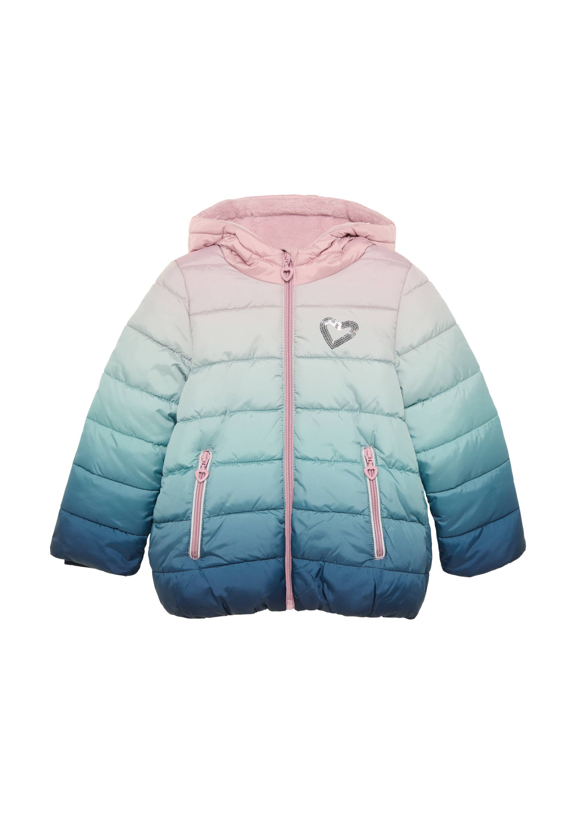 s.Oliver - Steppjacke mit Pailletten-Applikation und Fleecefutter, Kinder, blau|mehrfarbig von s.Oliver