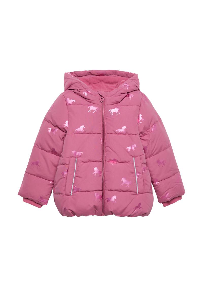s.Oliver - Steppjacke mit schimmerndem Print und Fleecefutter, Kinder, Rosa von s.Oliver