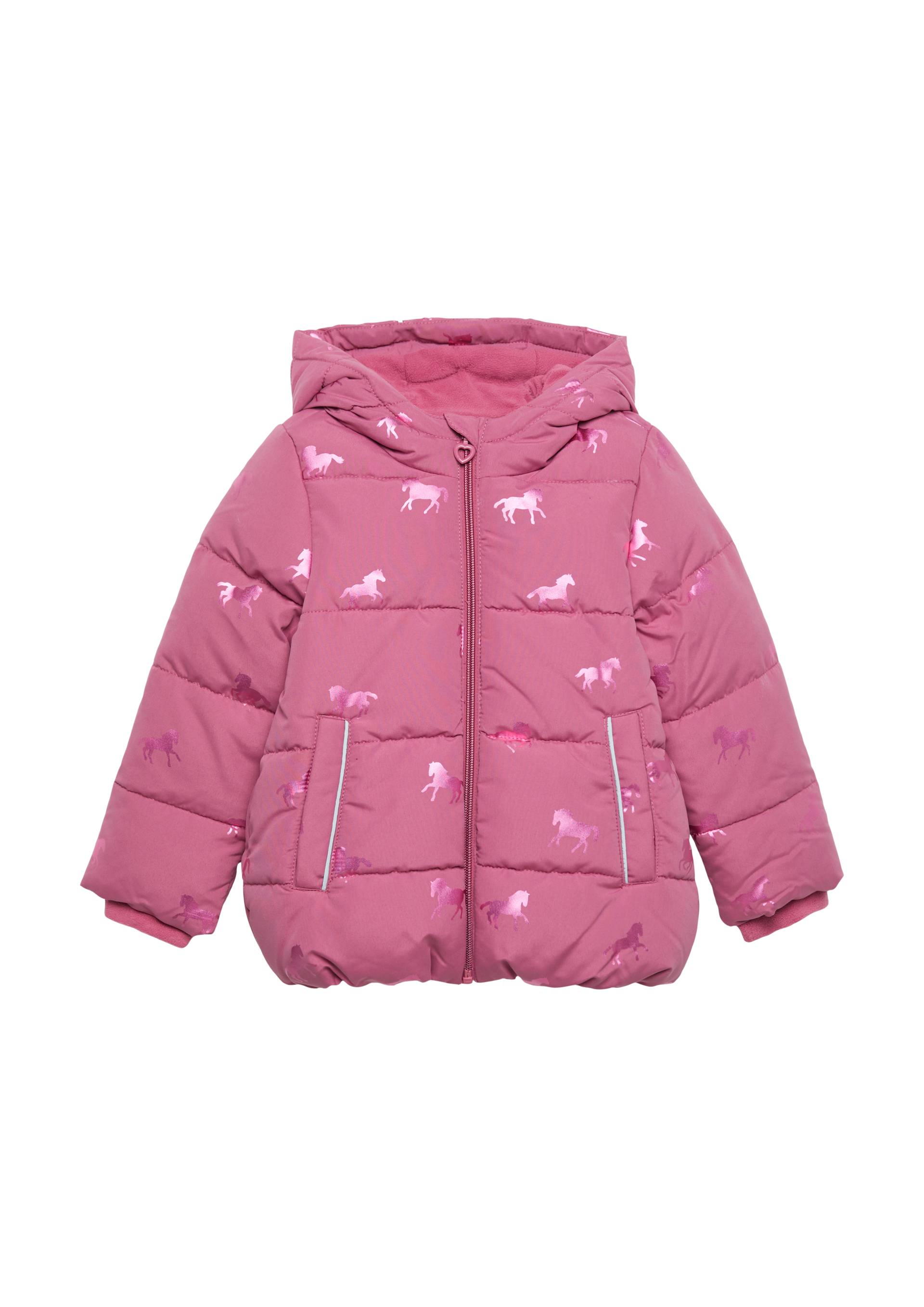 s.Oliver - Steppjacke mit schimmerndem Print und Fleecefutter, Kinder, Rosa von s.Oliver