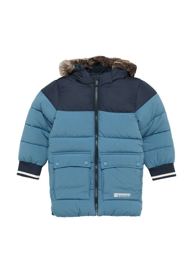 s.Oliver - Steppmantel in Bicolour-Optik und abnehmbarem Fell, Kinder, blau s.Oliver - Steppmantel in Bicolour-Optik und abnehmbarem Fell, Kinder, blau von s.Oliver