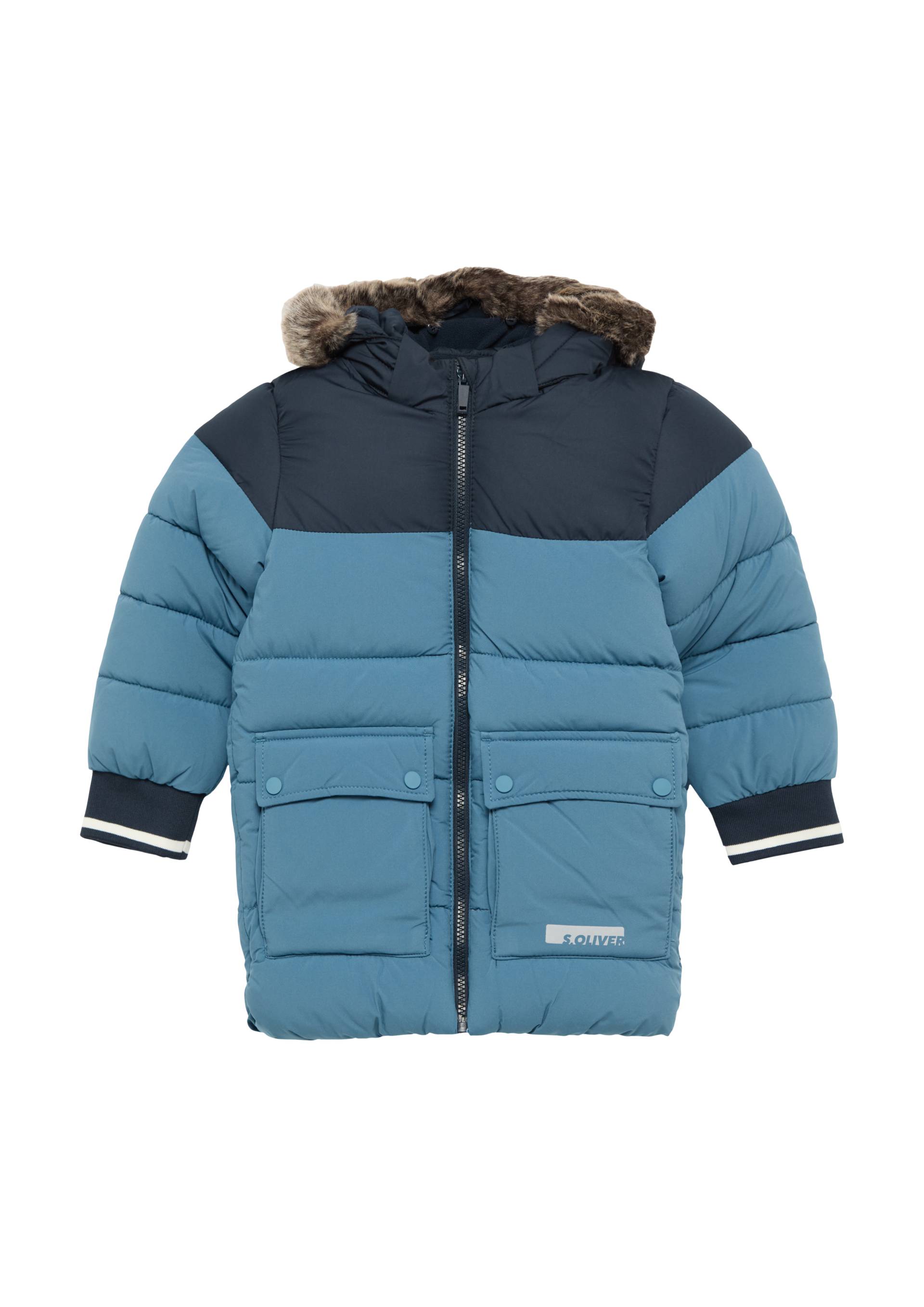 s.Oliver - Steppmantel in Bicolour-Optik und abnehmbarem Fell, Kinder, blau s.Oliver - Steppmantel in Bicolour-Optik und abnehmbarem Fell, Kinder, blau von s.Oliver