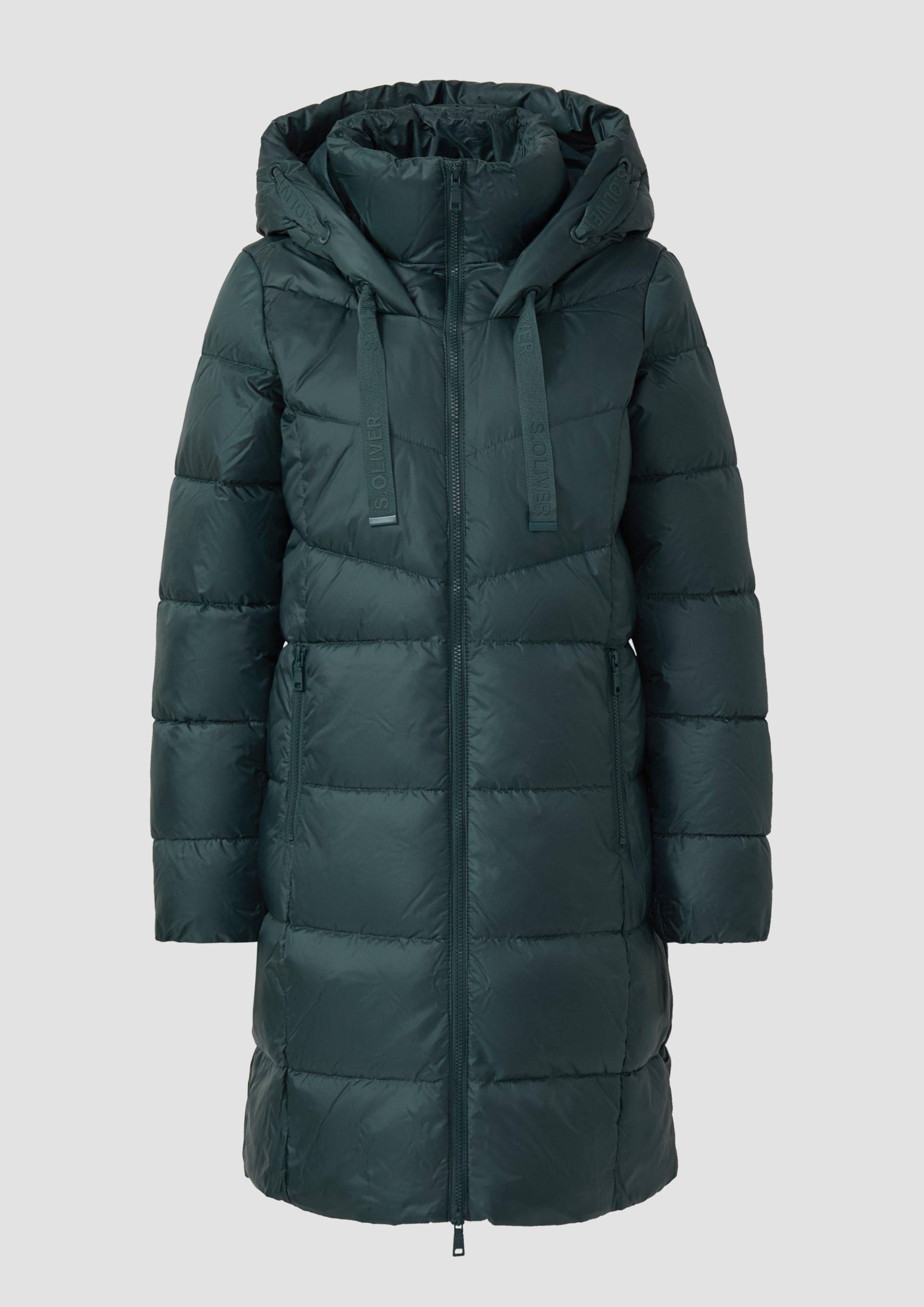 s.Oliver - Steppmantel mit Stehkragen und Kapuze, Damen, Blau von s.Oliver