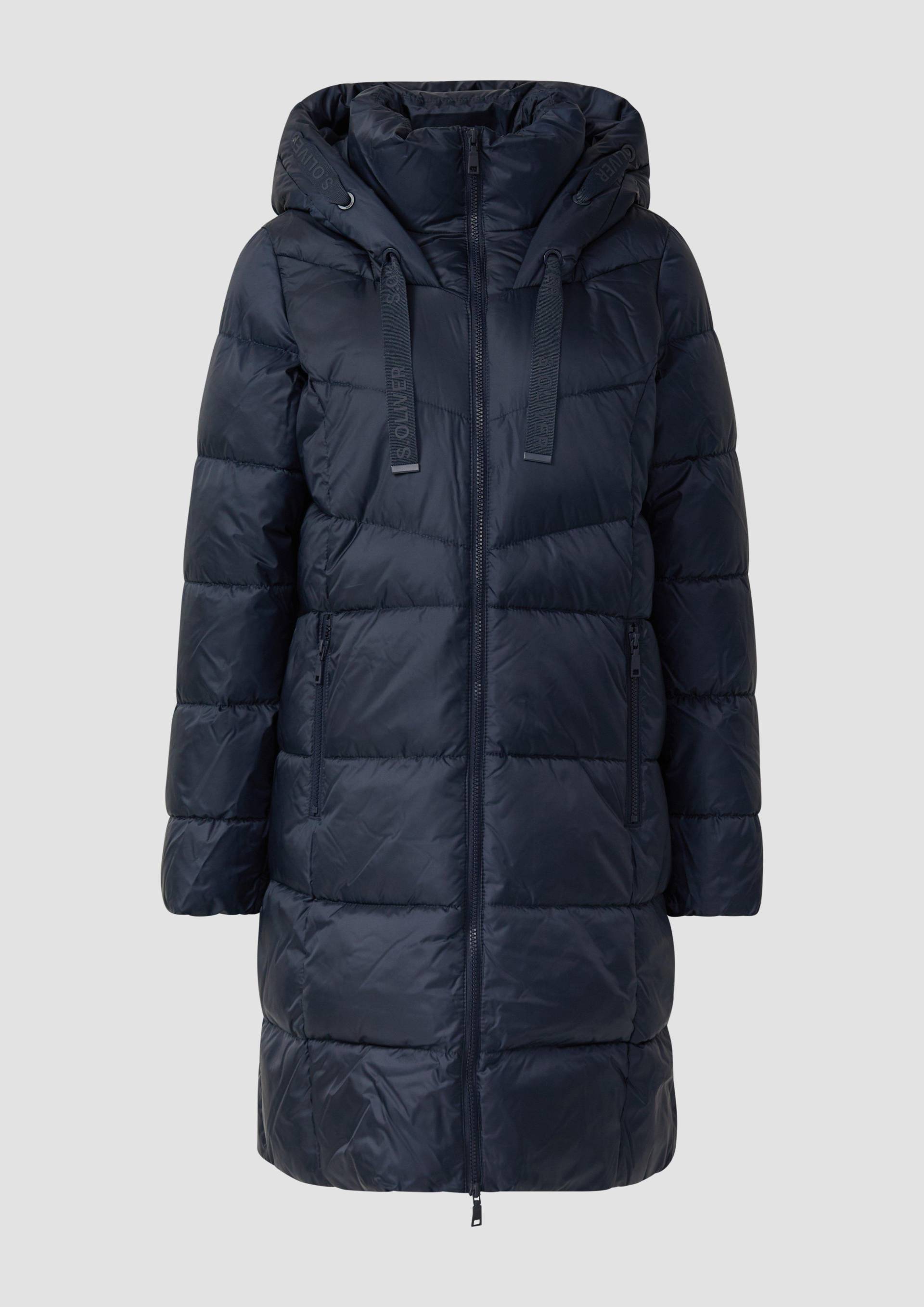s.Oliver - Steppmantel mit Stehkragen und Kapuze, Damen, blau von s.Oliver