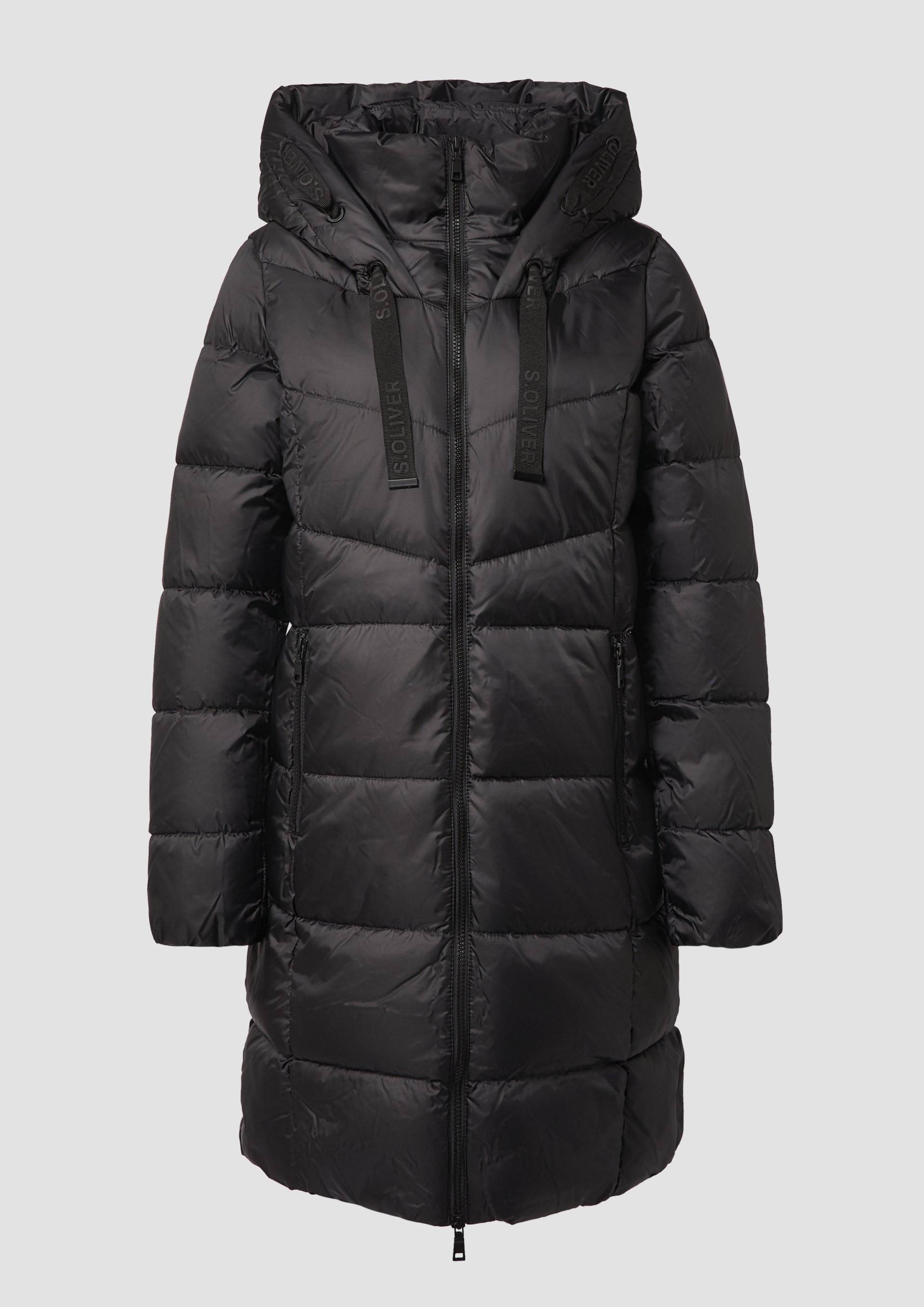 s.Oliver - Steppmantel mit Stehkragen und Kapuze, Damen, schwarz von s.Oliver