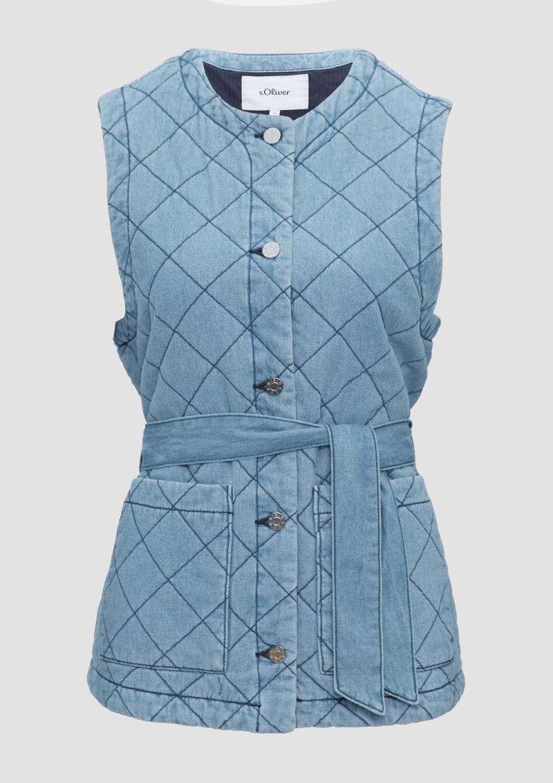 s.Oliver - Steppweste aus Denim im Relaxed Fit, Damen, blau von s.Oliver