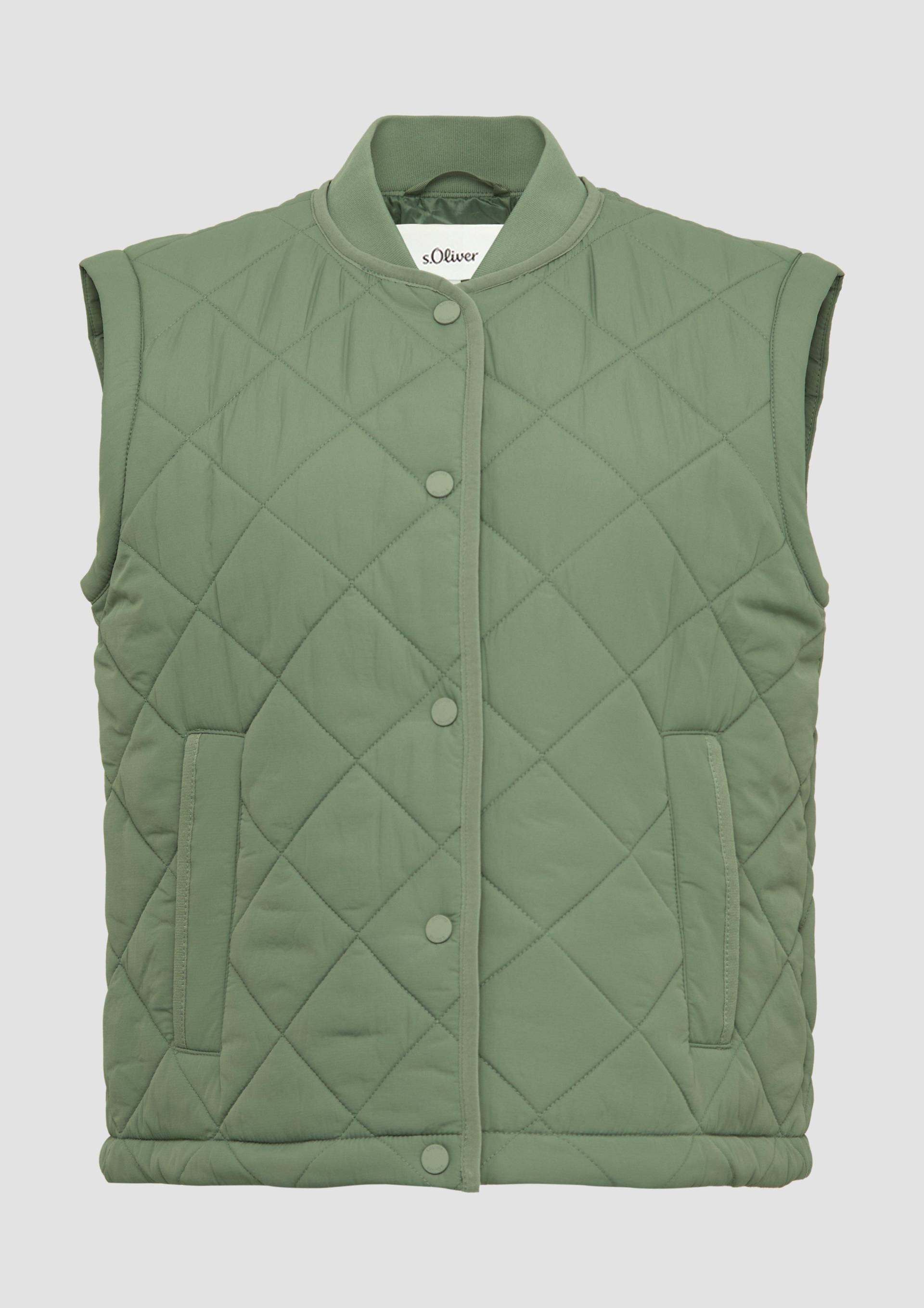 s.Oliver - Steppweste mit Rautenmuster und Stehkragen, Damen, grün von s.Oliver