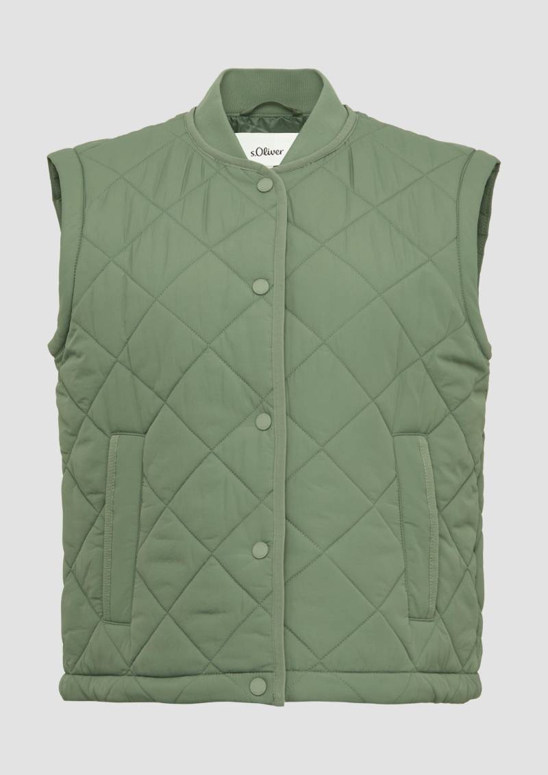 s.Oliver - Steppweste mit Rautenmuster und Stehkragen, Damen, grün von s.Oliver